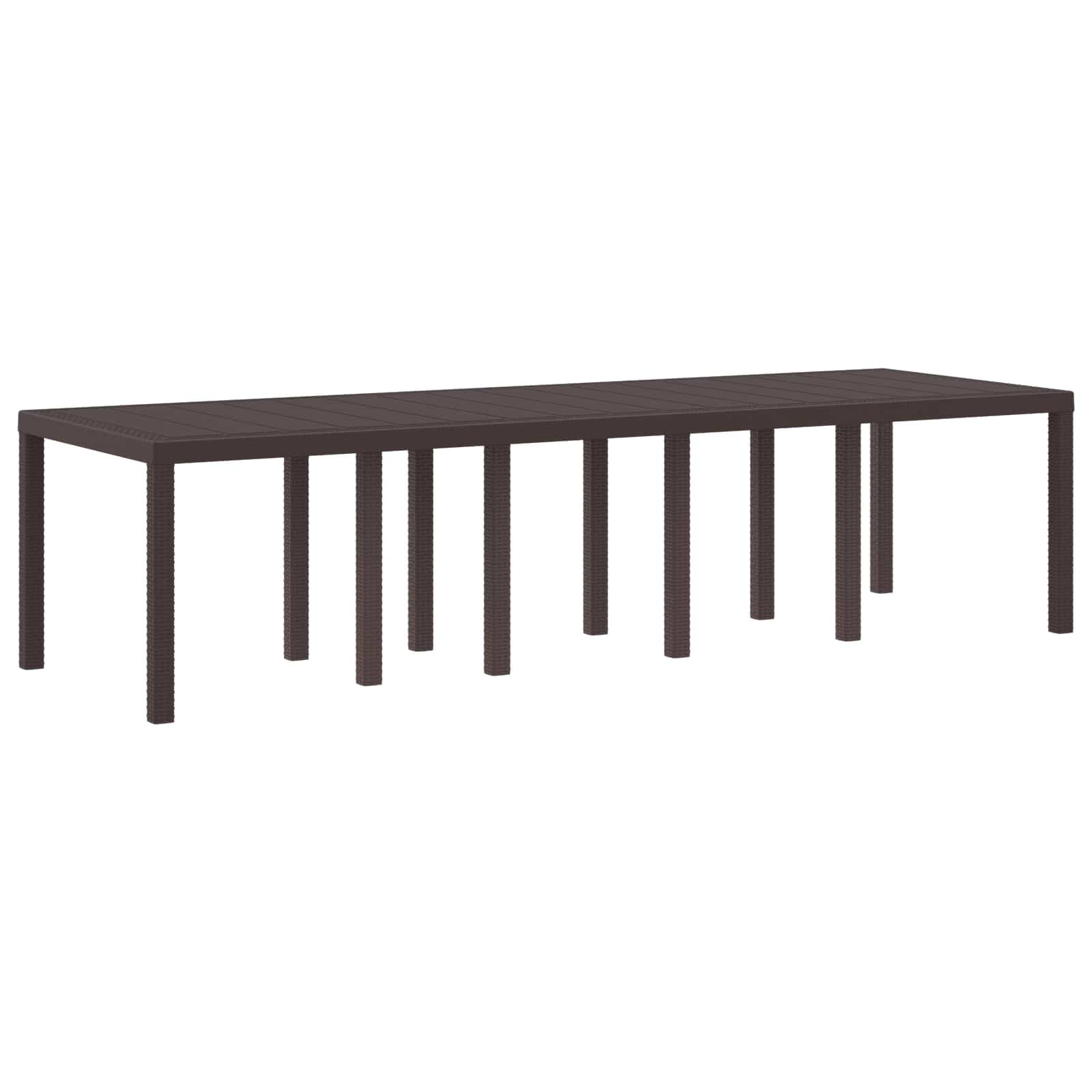 vidaXL Mesa de Jardim Castanho 300 x 100 x 73 cm vime PE