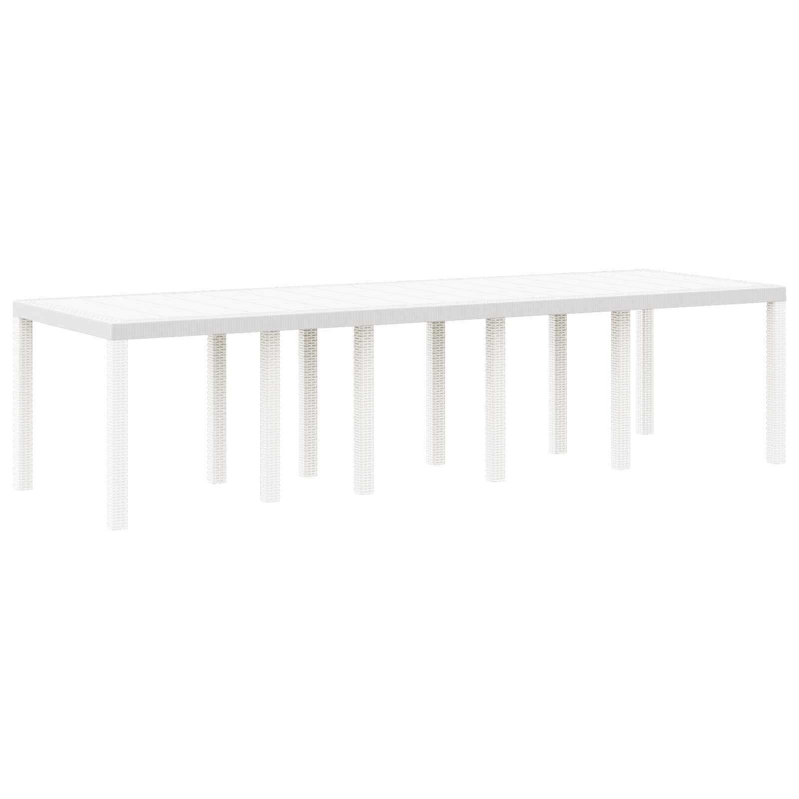 vidaXL Mesa de Jardim Branco 300 x 100 x 73 cm vime PE