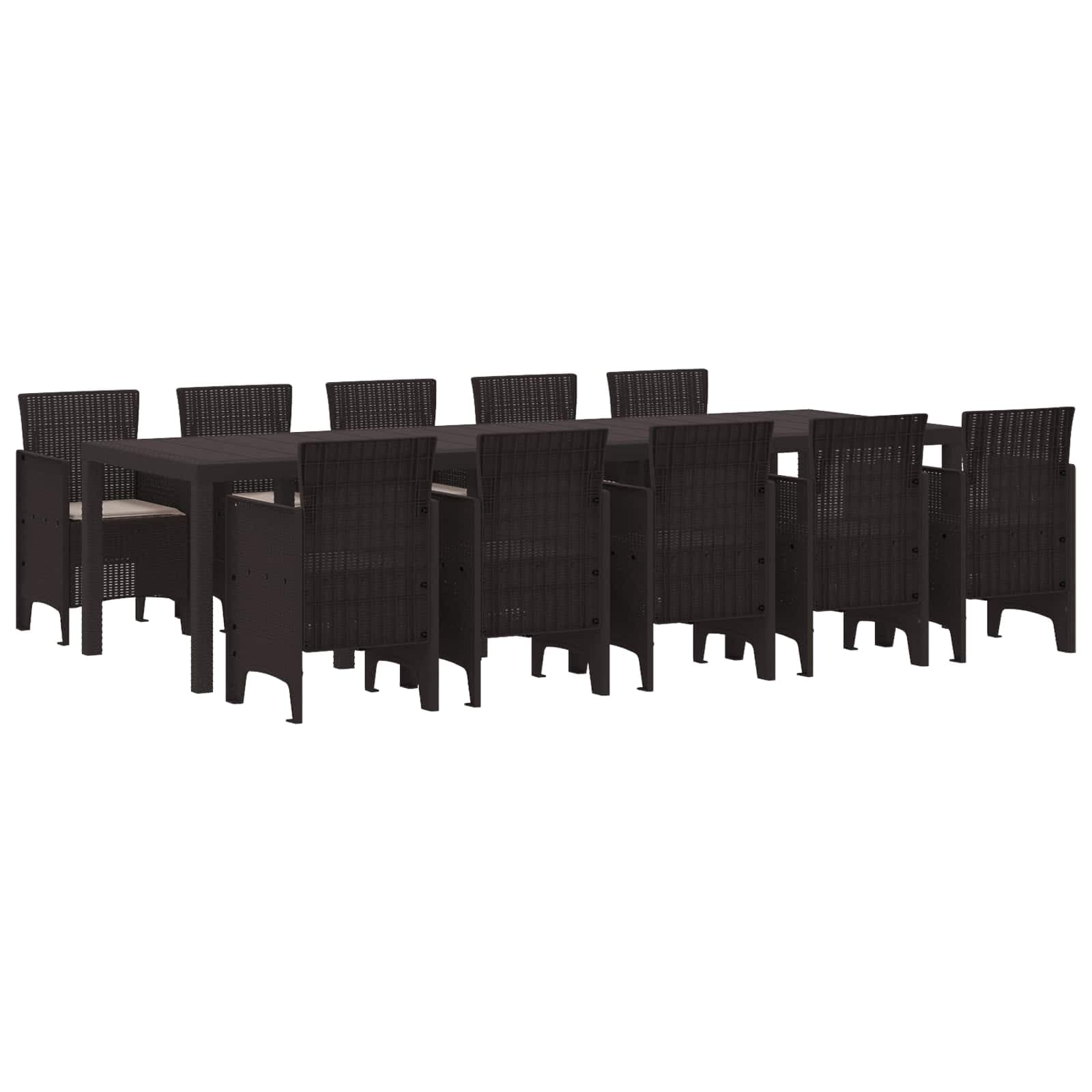 vidaXL Conjunto de Jantar para Jardim 11 Peças Marrom e Taupe - 3565451833