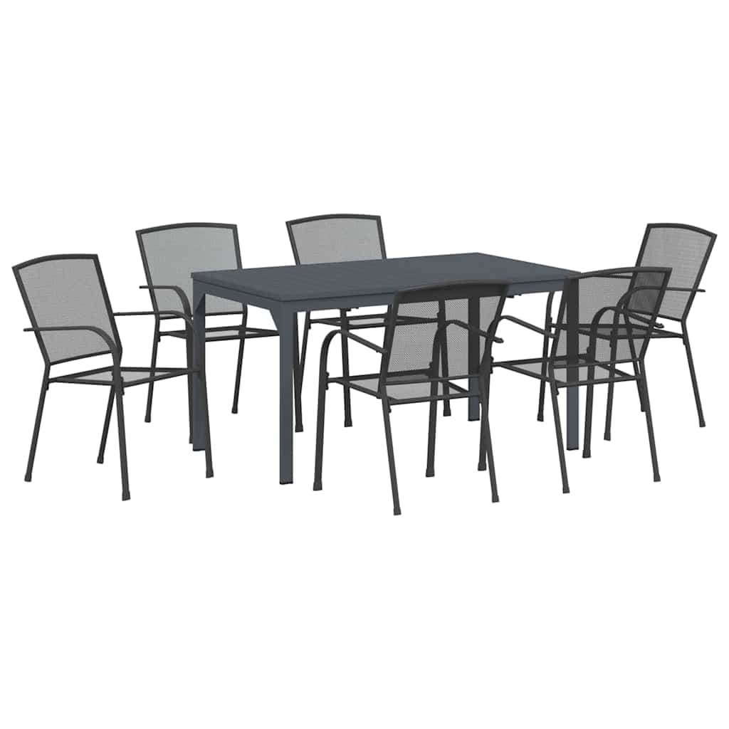 vidaXL Conjunto de Jantar para Jardim 7 pcs Antracite