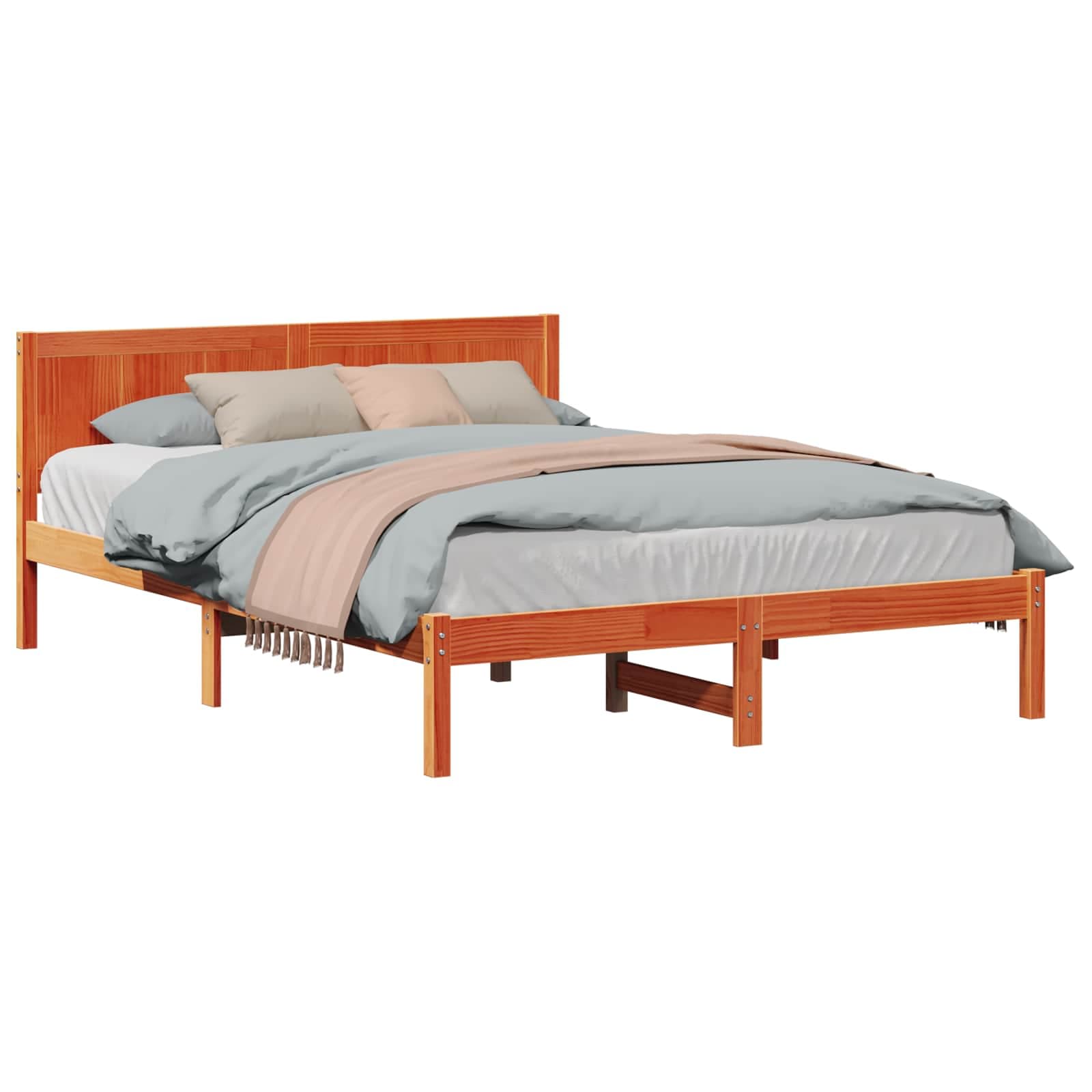 vidaXL Estrutura da Cama Castanho 160 x 200 cm Madeira de pinho maciça