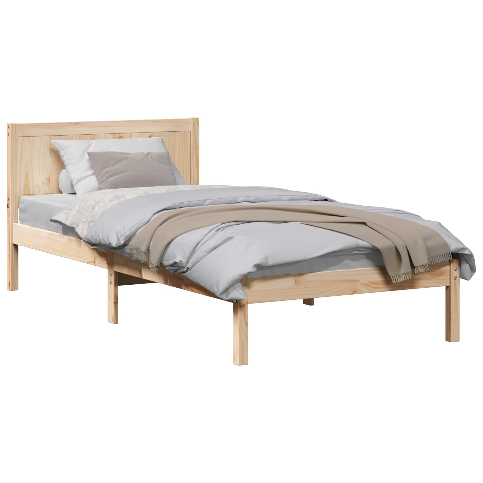 vidaXL Estrutura da Cama Castanho 75 x 190 cm Madeira de pinho maciça
