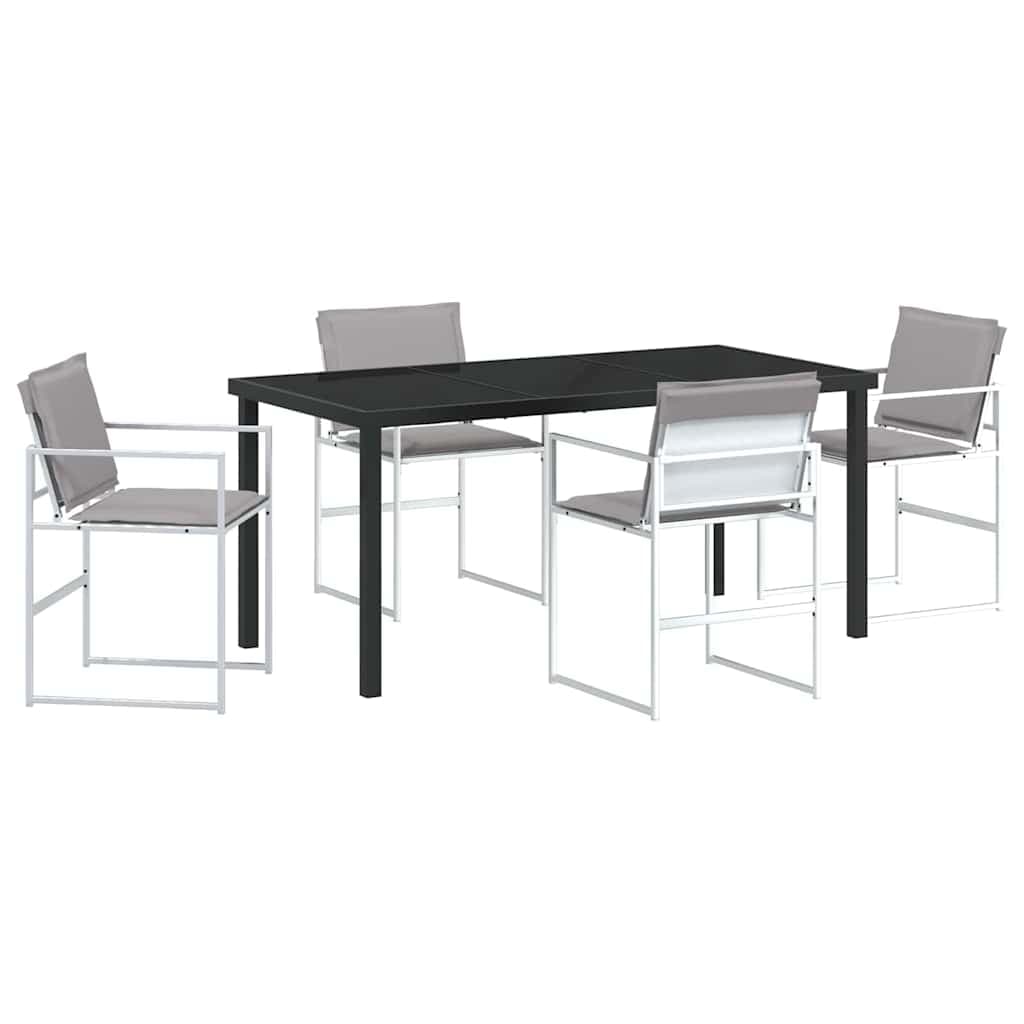 vidaXL Conjunto de Jantar para Jardim 5 pcs Branco 160 x 80 x 73 cm