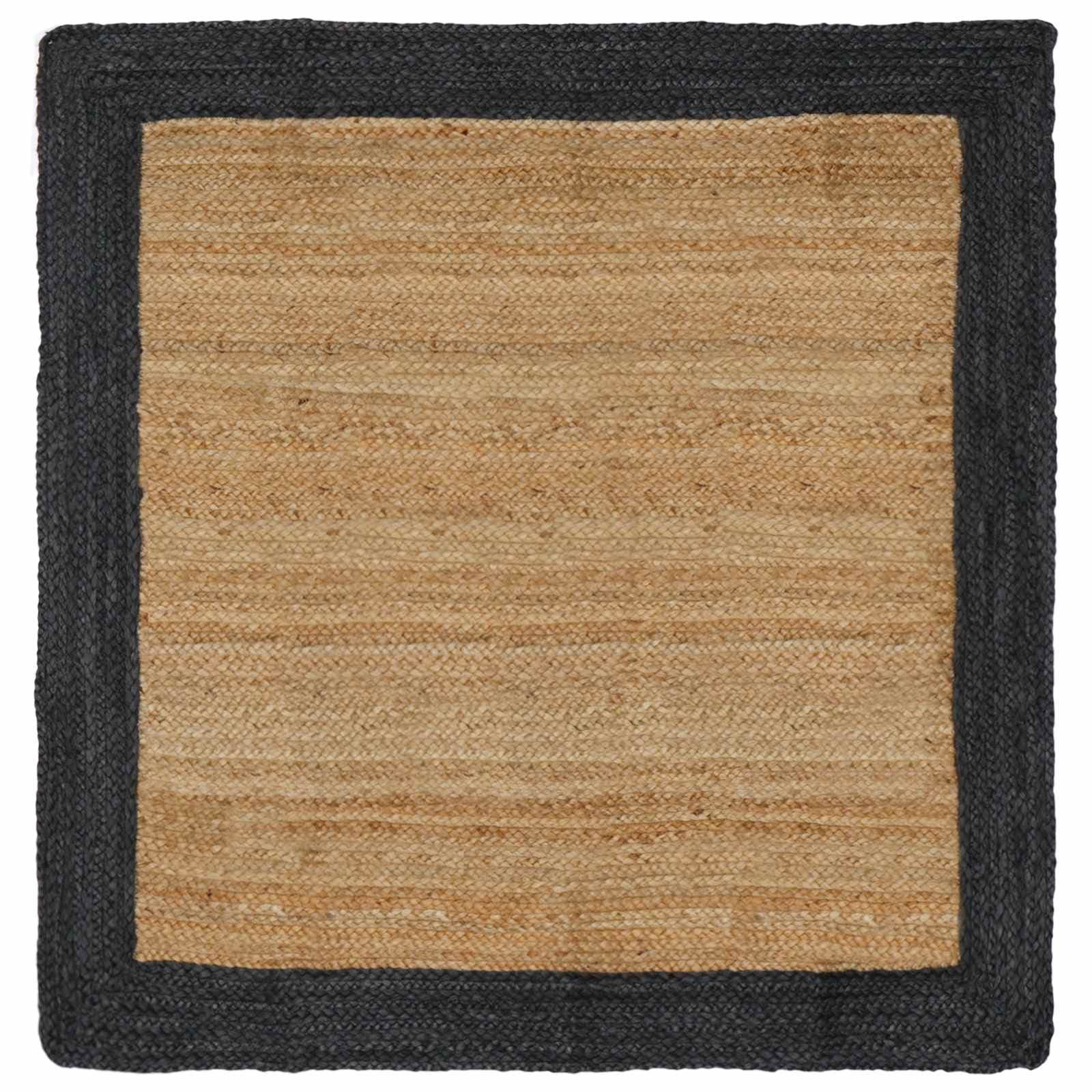 vidaXL Tapetes de área Cinzento-Escuro 120 x 120 cm Juta