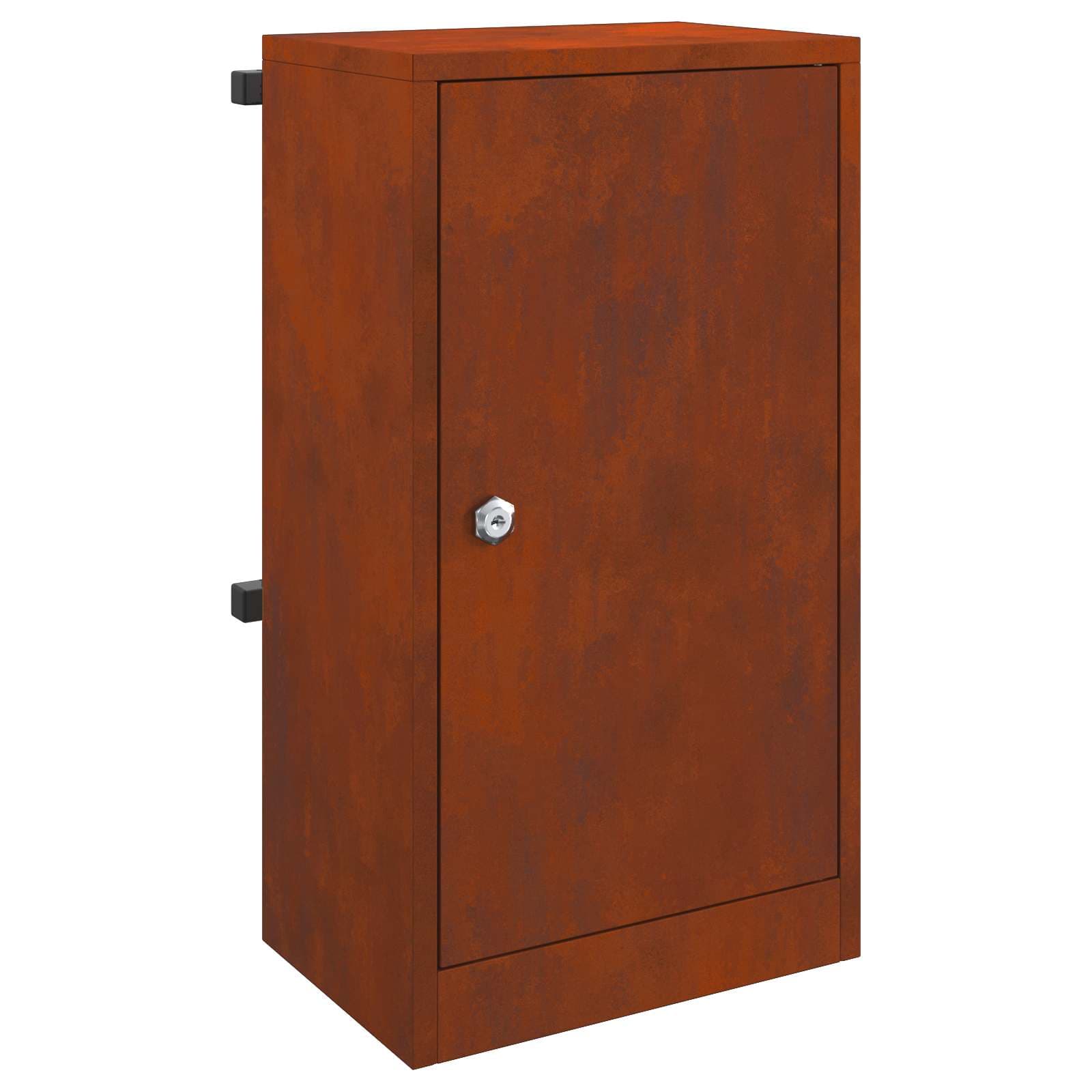 vidaXL caixa de correio com porta Ferro Enferrujado 30 x 20 x 55 cm