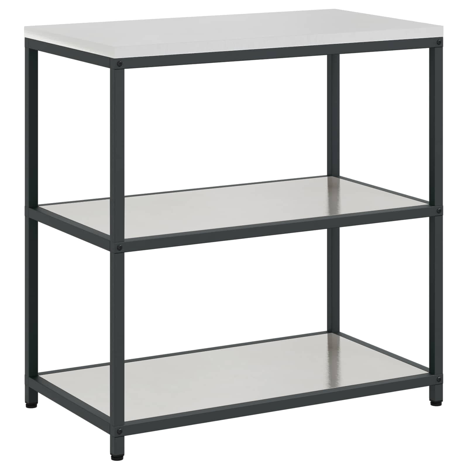 vidaXL Armazenamento de Cozinha HATTEM Prateado 90 x 50 x 92 cm Aço