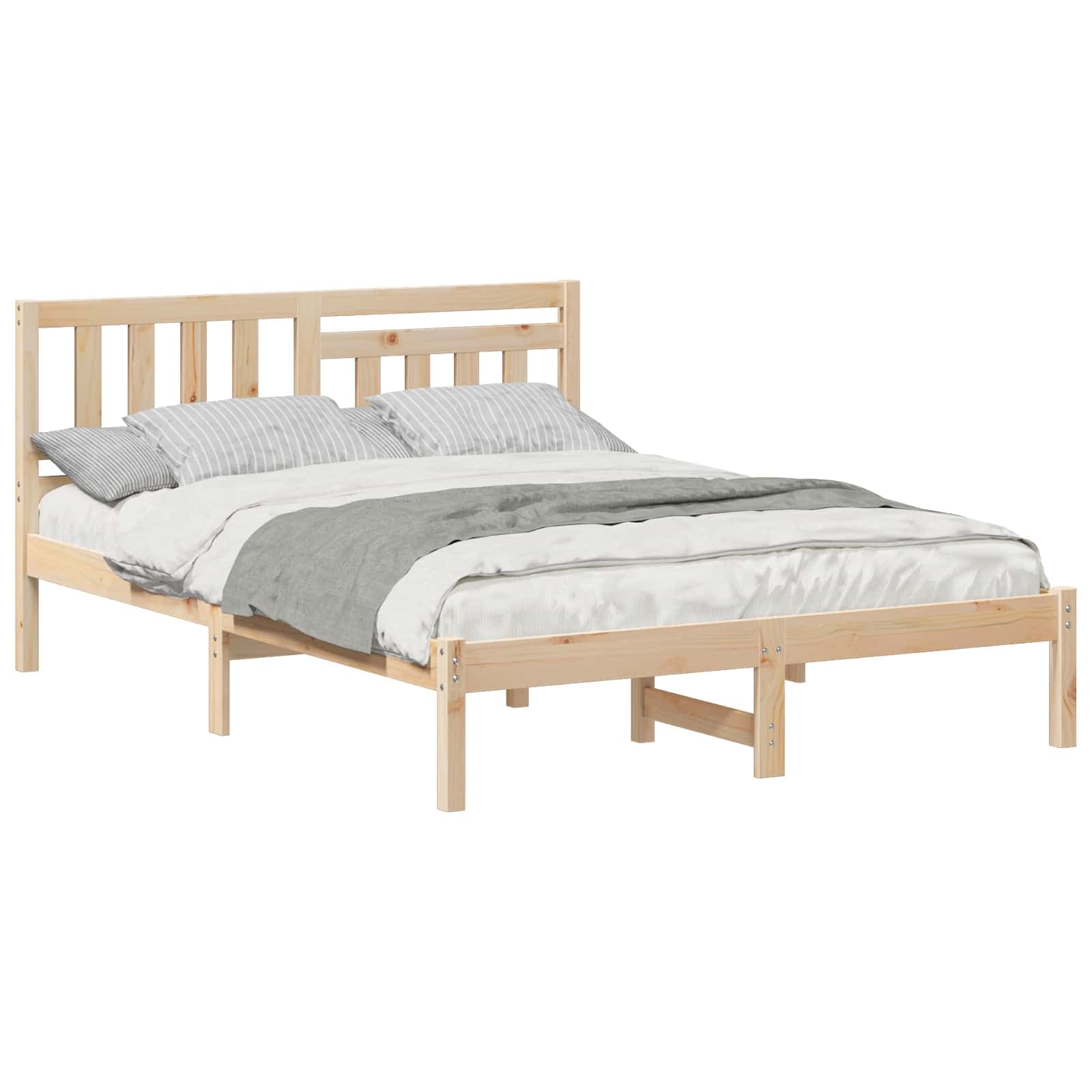 vidaXL Estrutura da Cama com cabeceira Castanho 120 x 190 cm
