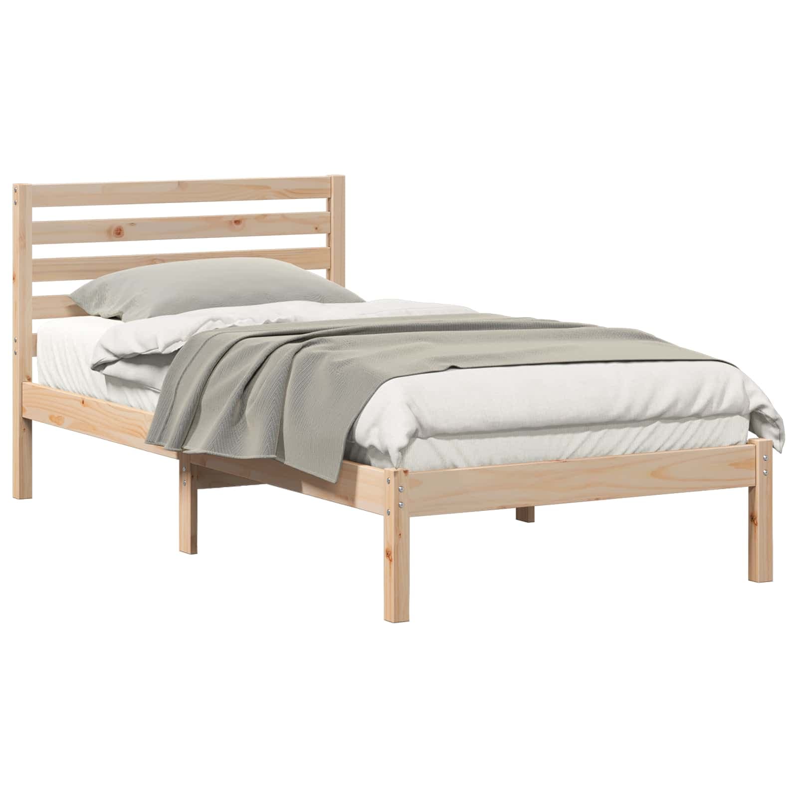 vidaXL Estrutura da Cama com cabeceira Castanho 90 x 200 cm
