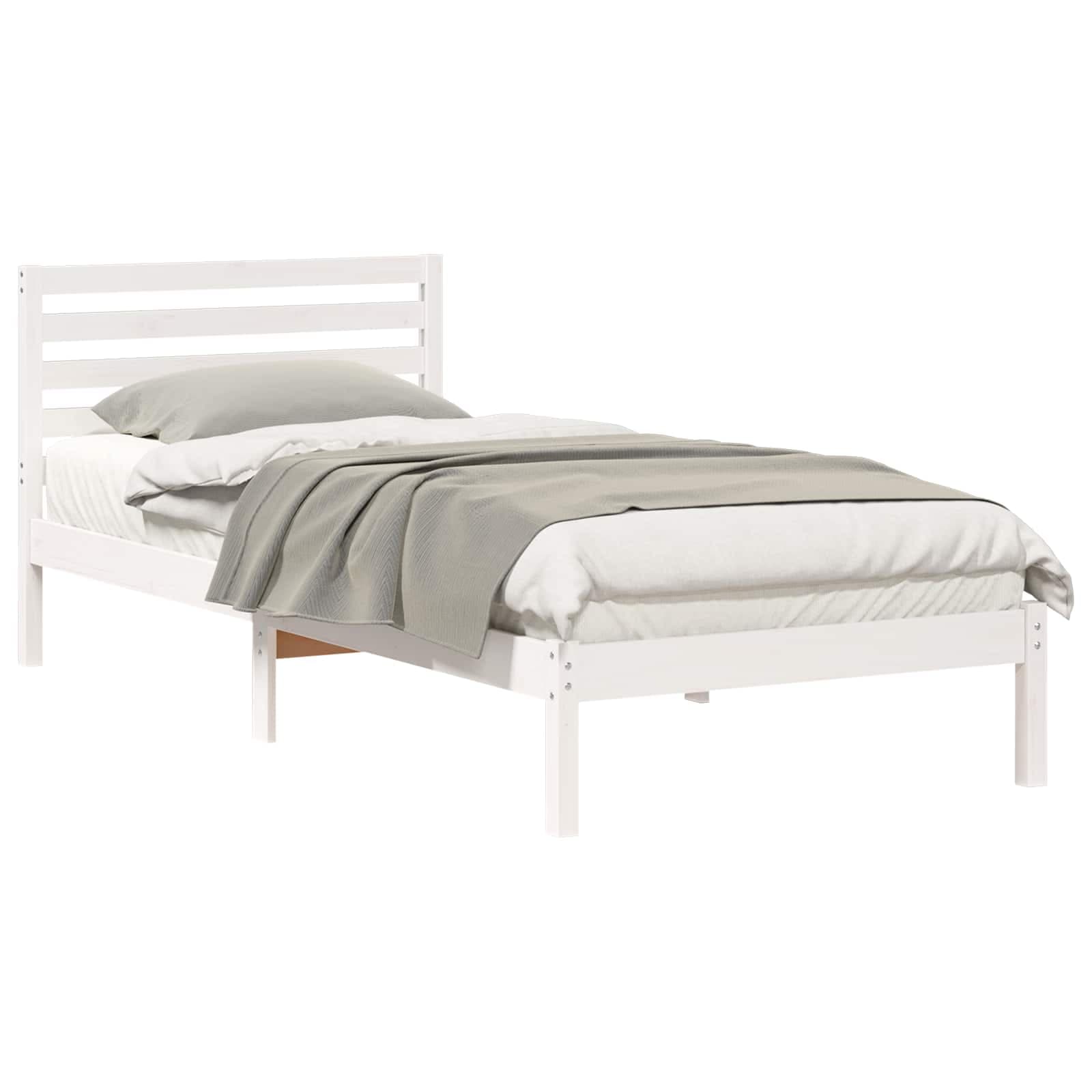 vidaXL Estrutura da Cama Branco 80 x 220 cm Madeira de Pinheiro Sólida