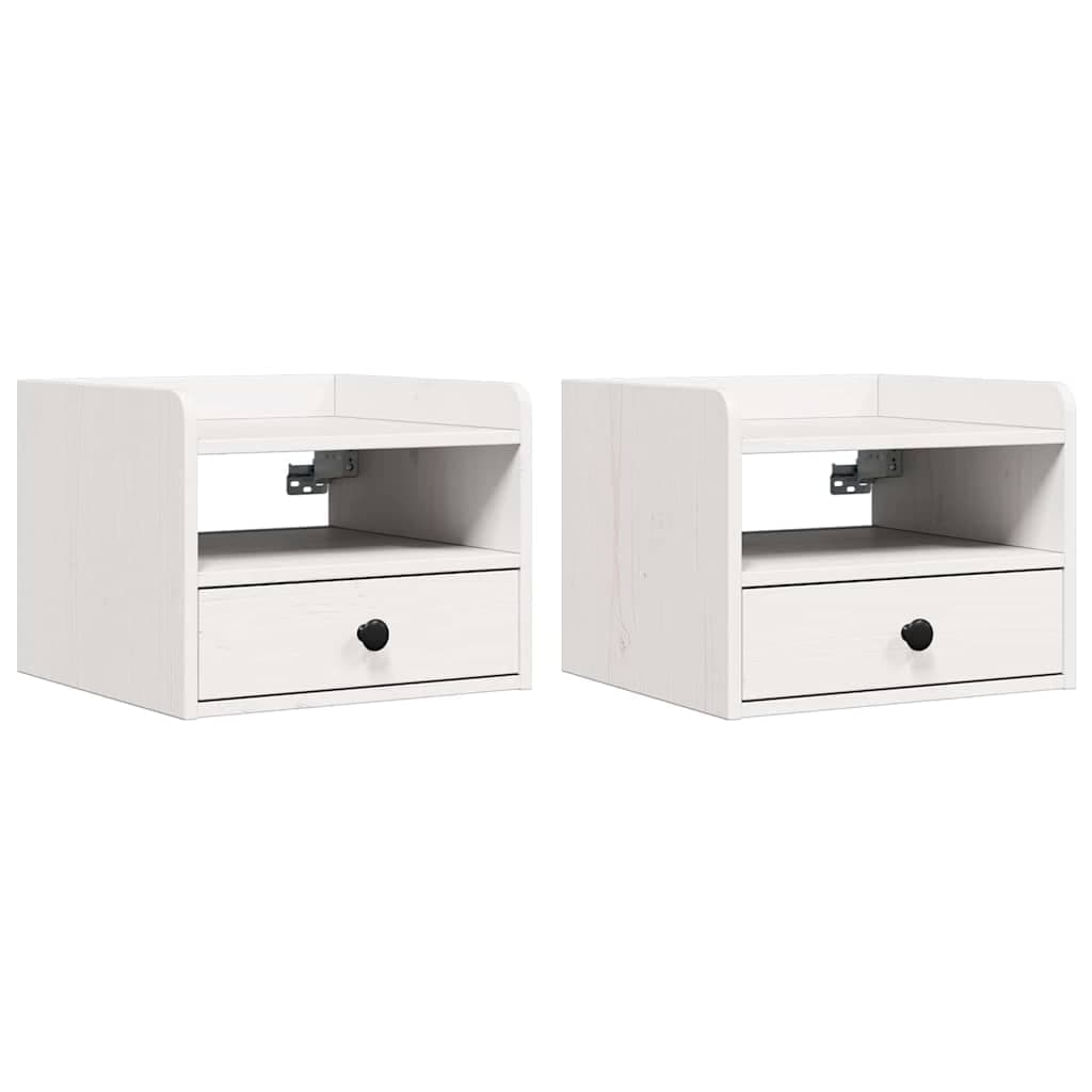 vidaXL Mesa-de-cabeceira com gaveta 2 pcs Branco 38 x 36 x 29,5 cm
