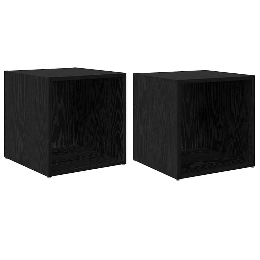 vidaXL Conjunto de Móvel de TV 2 Peças Preto 37 x 35 x 37,5 cm - 2459143642