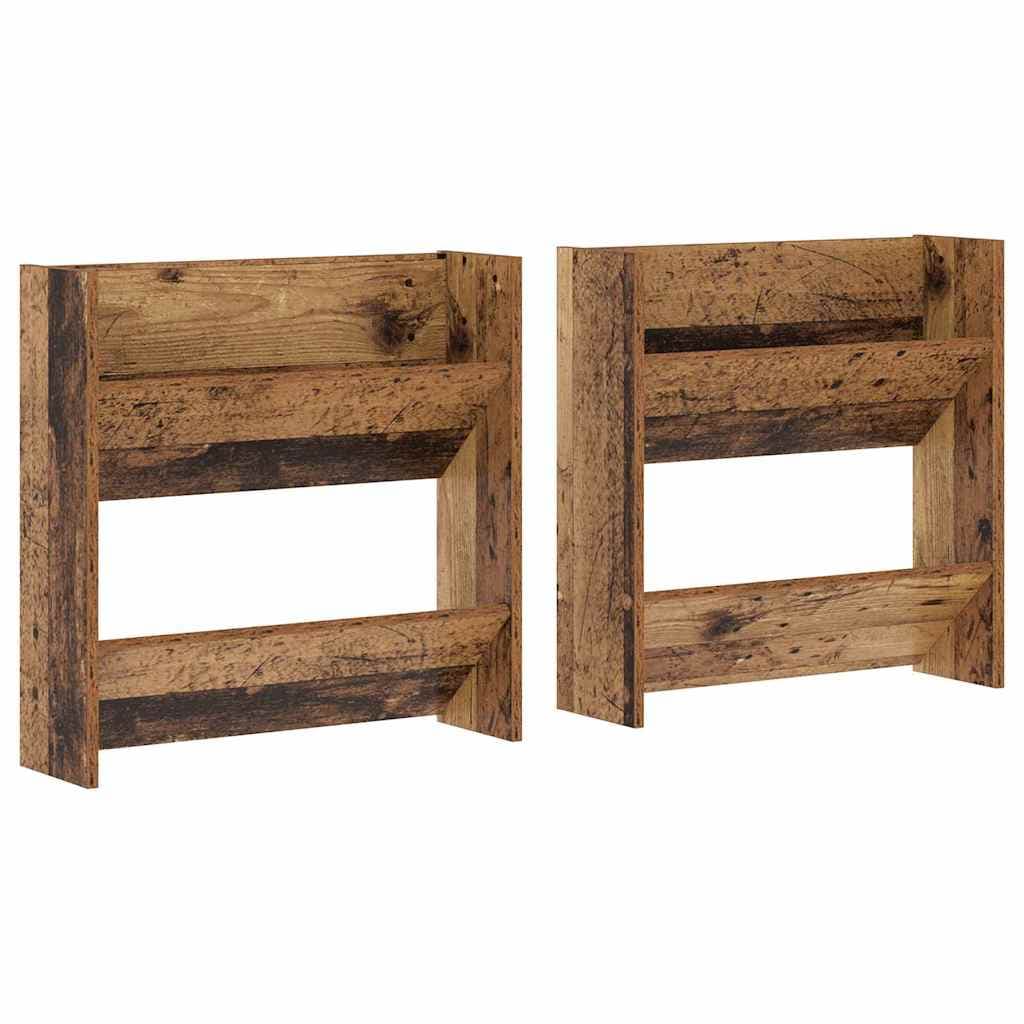 vidaXL Armário de Sapatos 2 pcs Madeira antiga 60 x 18 x 60 cm