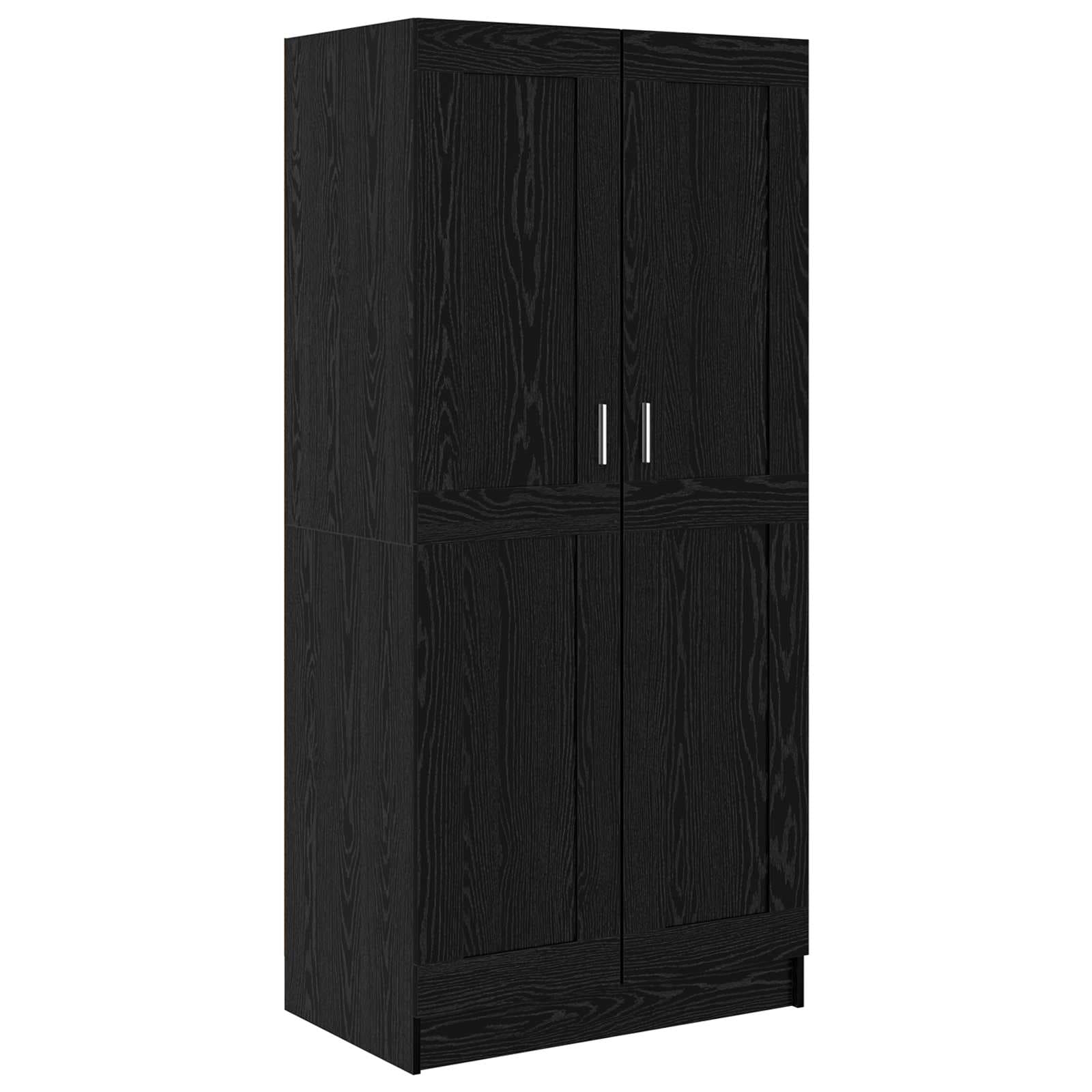 vidaXL Guarda-roupa com prateleira Carvalho Preto 82,5 x 51,5 x 180 cm