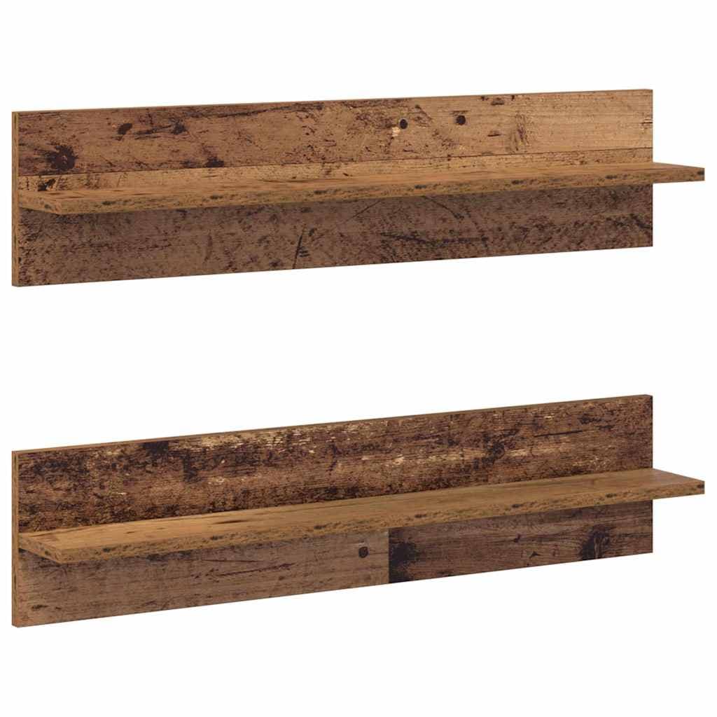 vidaXL Prateleira de Parede 2 pcs Madeira Antiga 80 x 11,5 x 18 cm