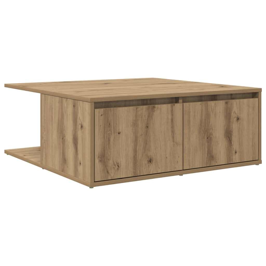 vidaXL Mesa de centro com gaveta carvalho artisiano 80 x 80 x 31 cm