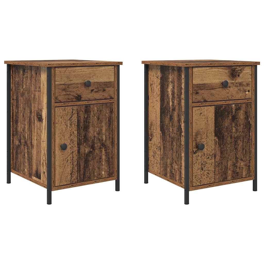 vidaXL Armário de Cabeceira 2 pcs Madeira antiga 40 x 42 x 60 cm
