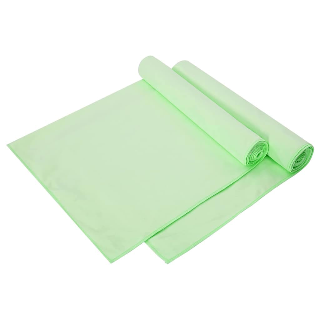 vidaXL Toalhas Esportivas 2 pcs Verde 140 x 70 cm