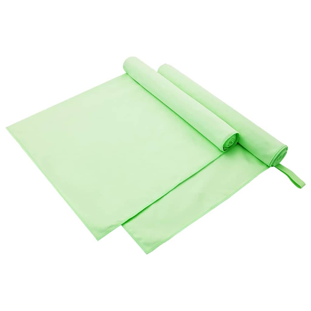 vidaXL Toalhas Esportivas 2 pcs Verde 180 x 90 cm