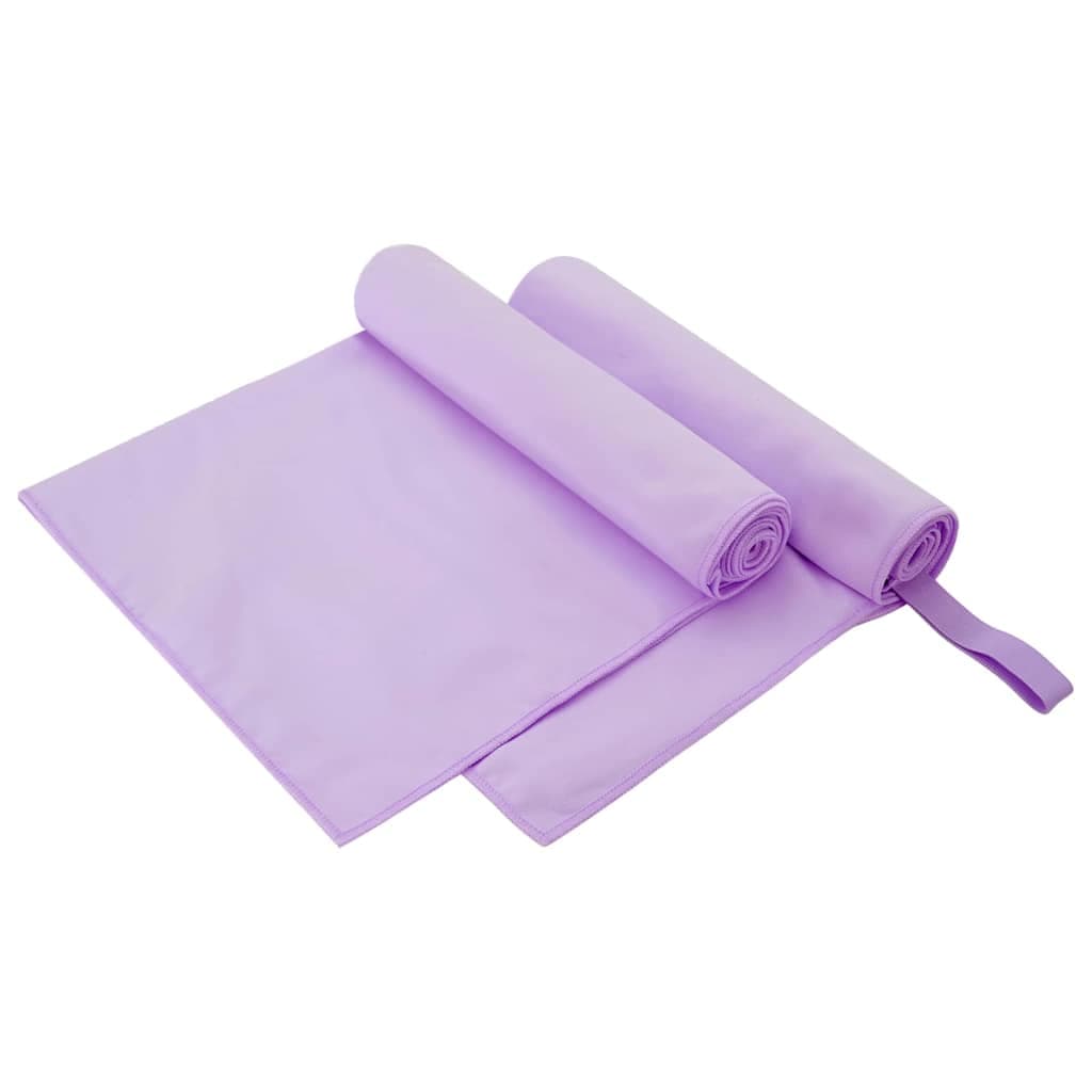 vidaXL Toalhas Esportivas 2 pcs Roxo 100 x 50 cm Poliéster e poliamida