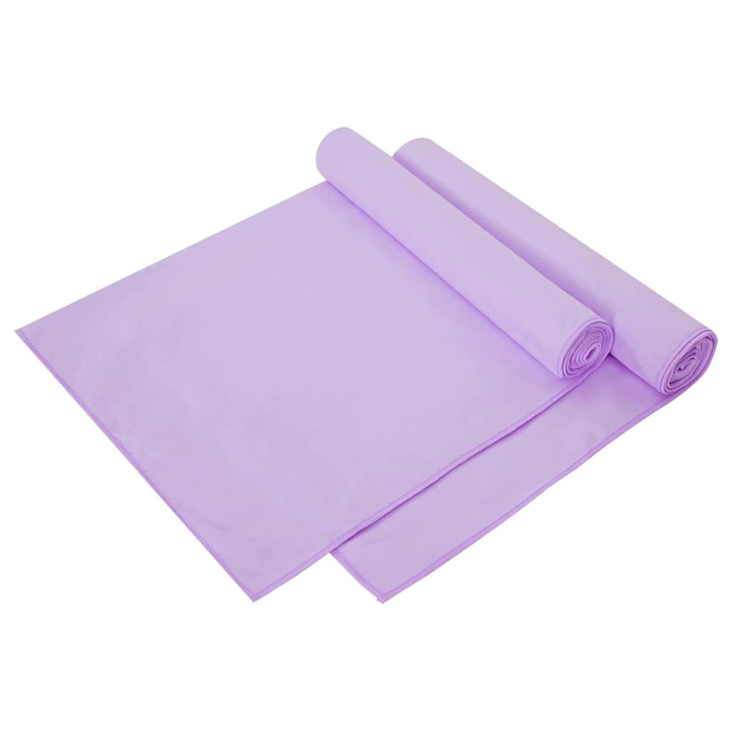 vidaXL Toalhas Esportivas 2 pcs Roxo 140 x 70 cm Poliéster e poliamida
