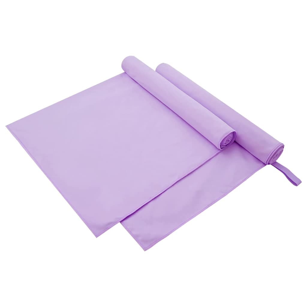 vidaXL Toalhas Esportivas 2 pcs Roxo 180 x 90 cm Poliéster e poliamida