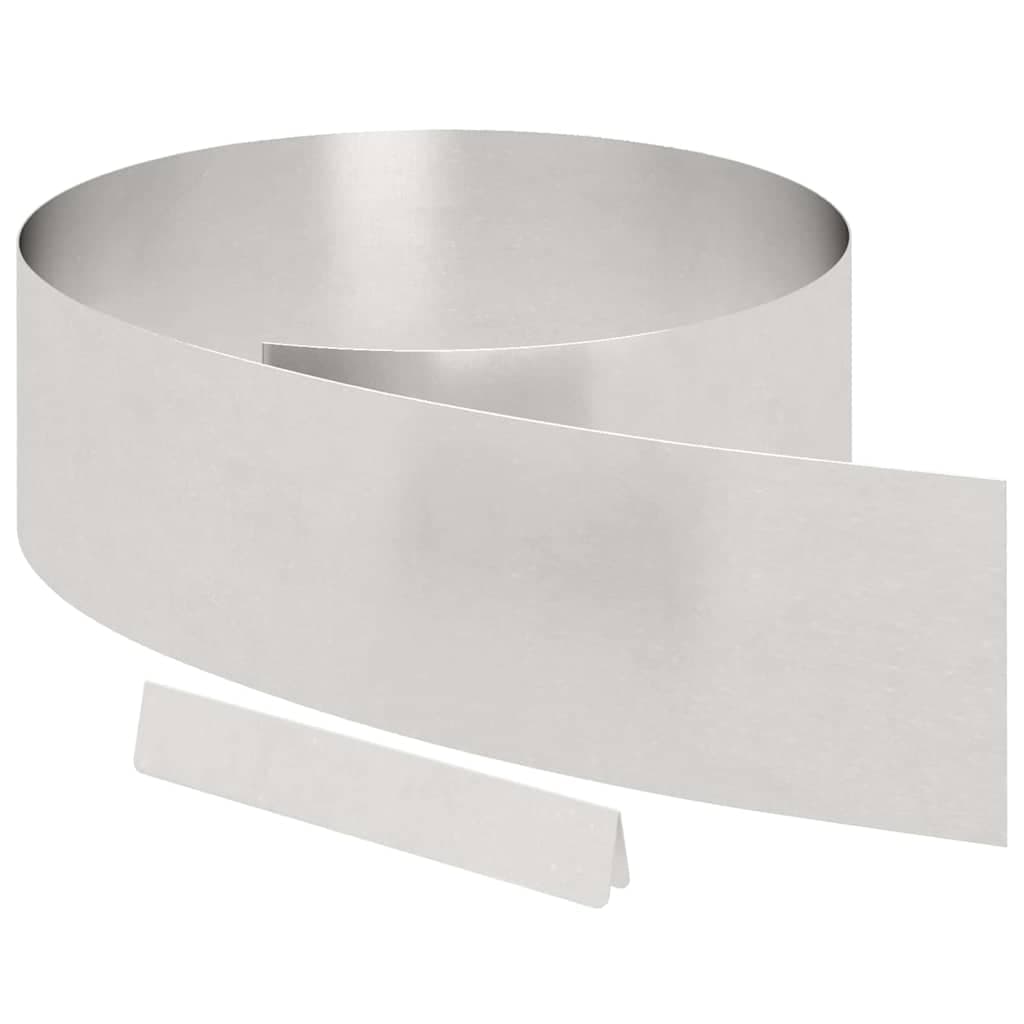 vidaXL Acabamento para Gramado 4 pcs Prateado 450 x 0,05 x 20 cm