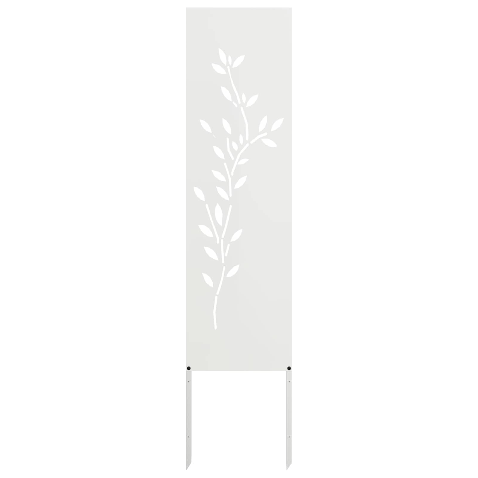 vidaXL Tela de Privacidade para Jardim Floral Branco 32 x 140 cm