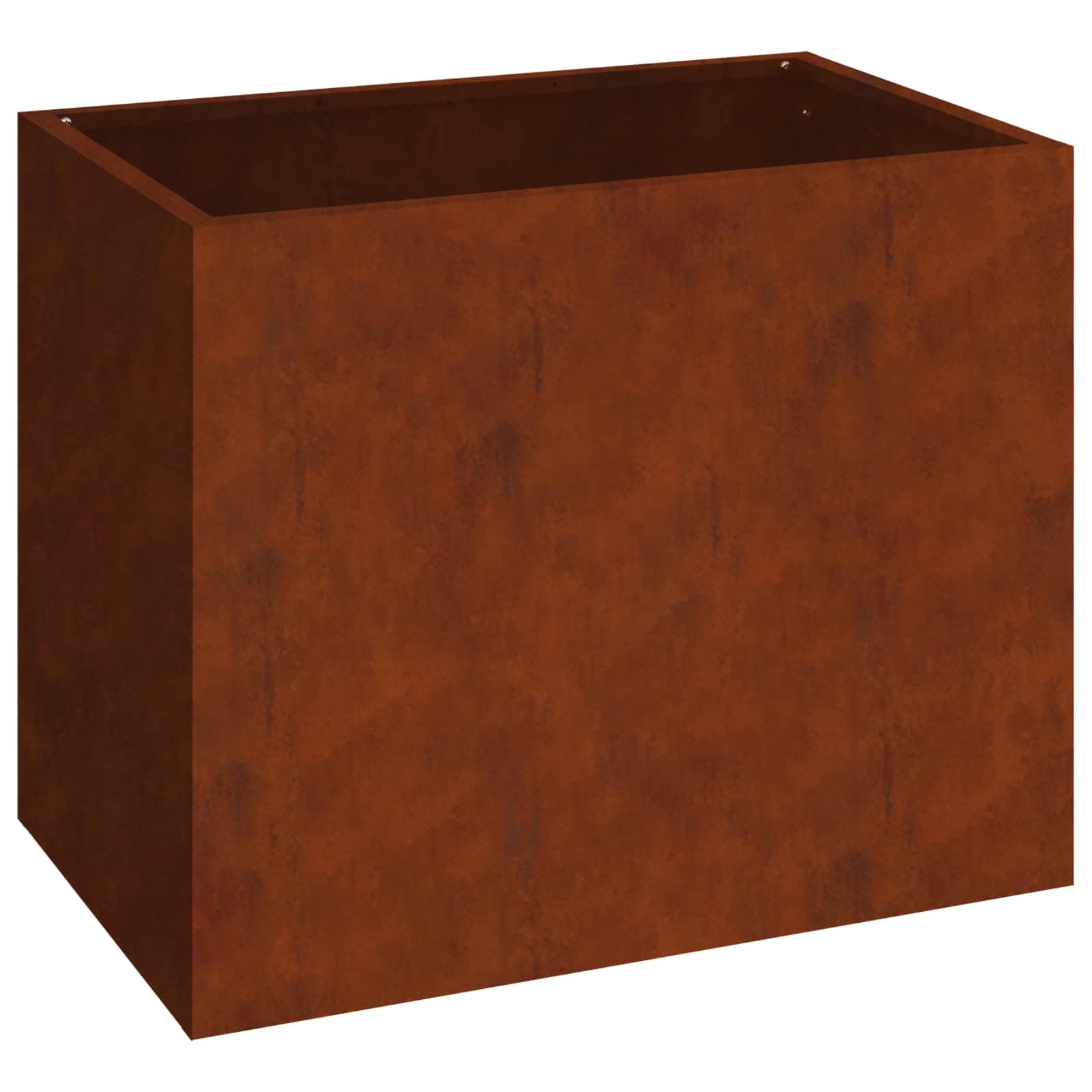 vidaXL Vaso de Jardim Aço resistente às intempéries 50 x 32 x 40 cm