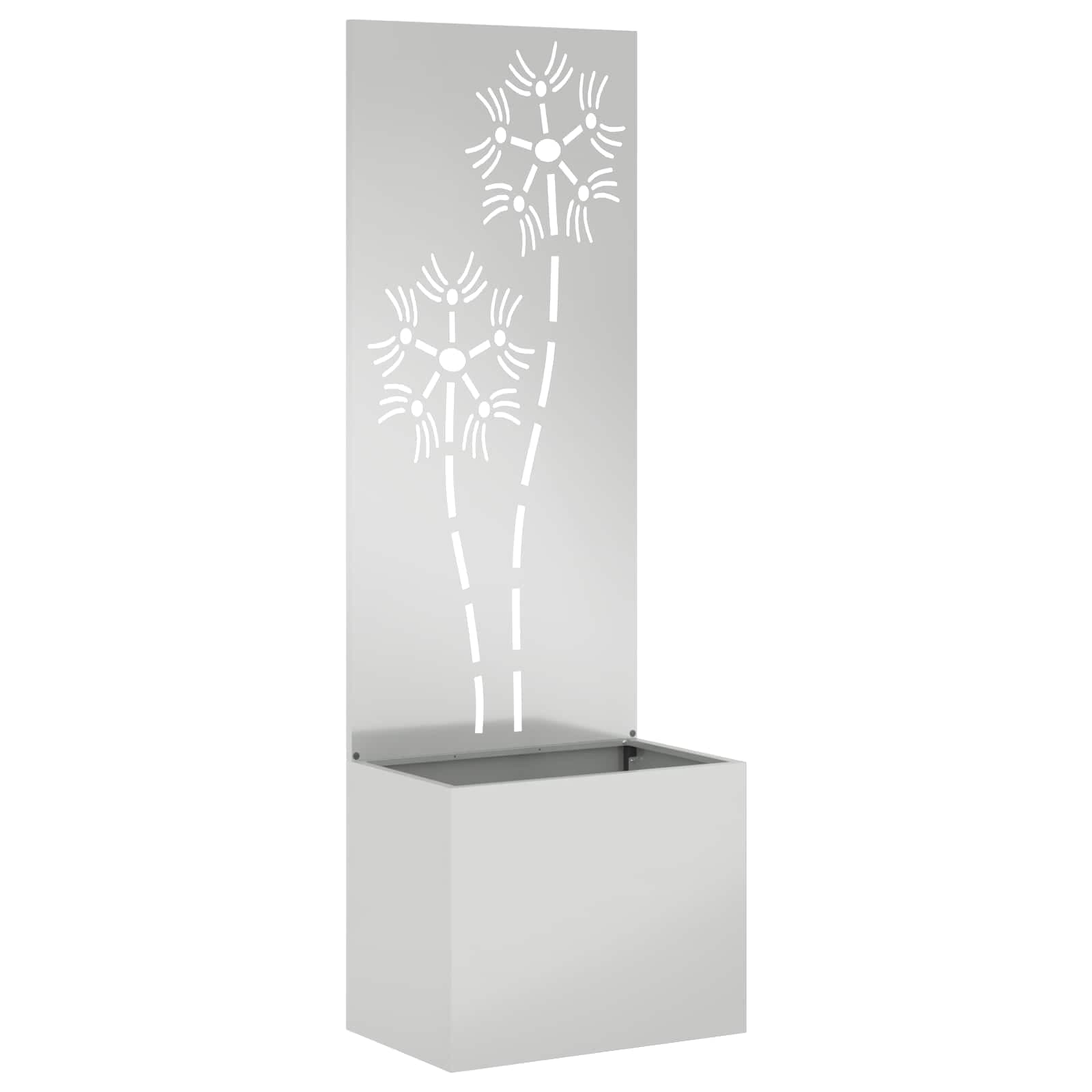 vidaXL Tela de Privacidade para Jardim Floral Prateado 50 x 150 cm