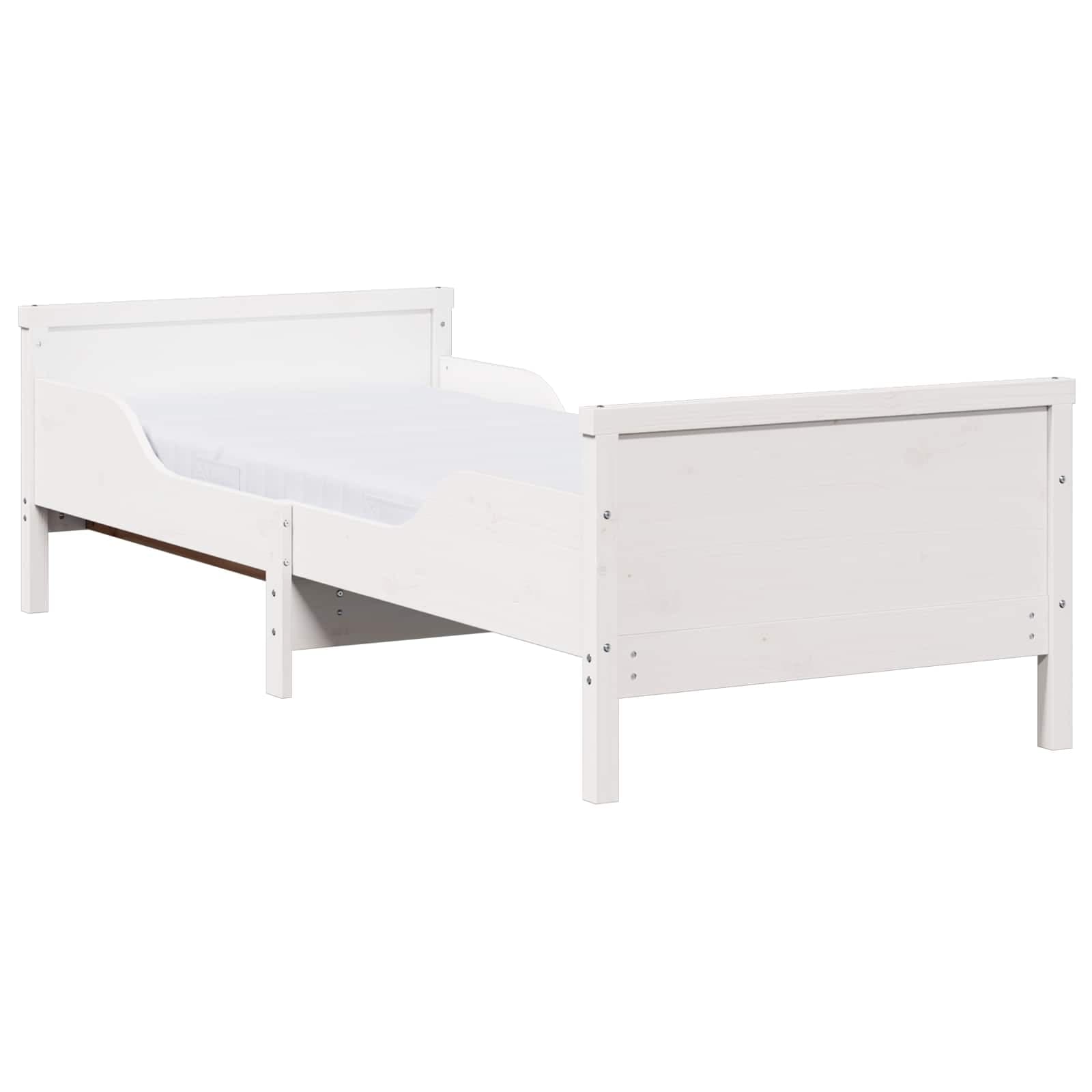 vidaXL Estrutura de Cama com Colchão Extensível Branco 80 x 200 cm