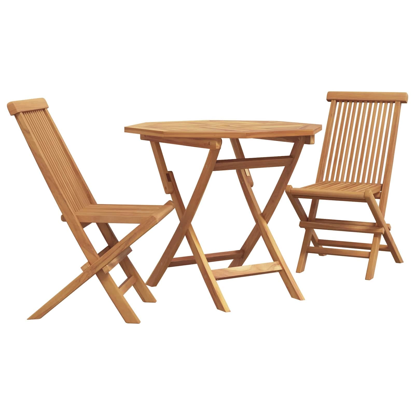 vidaXL Conjunto de Jantar para Jardim 3 Peças Castanho - 1708696290