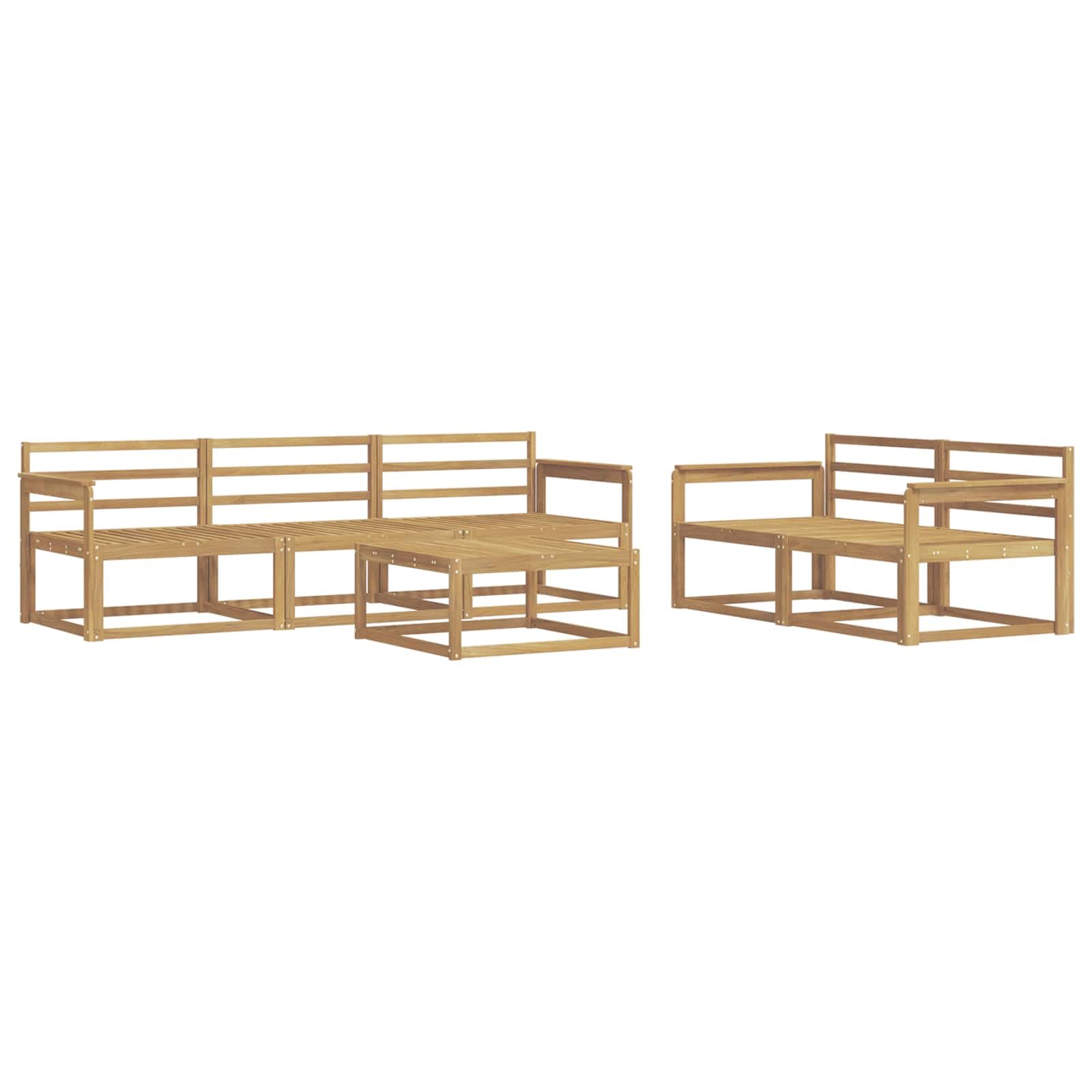 vidaXL Conjunto de Sofás para Exterior 6 pcs Branco