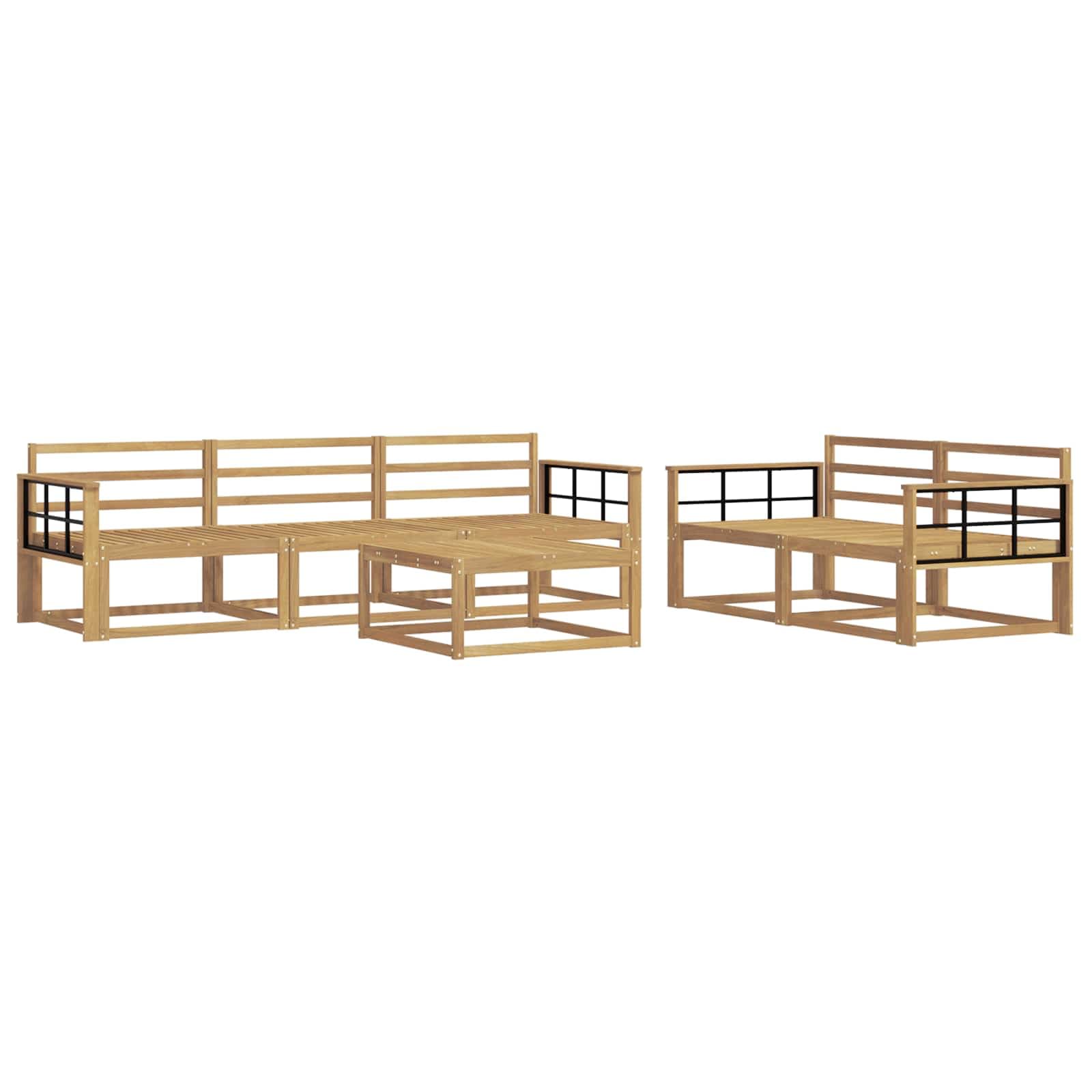 vidaXL Conjunto de Sofás para Exterior 6 pcs Branco