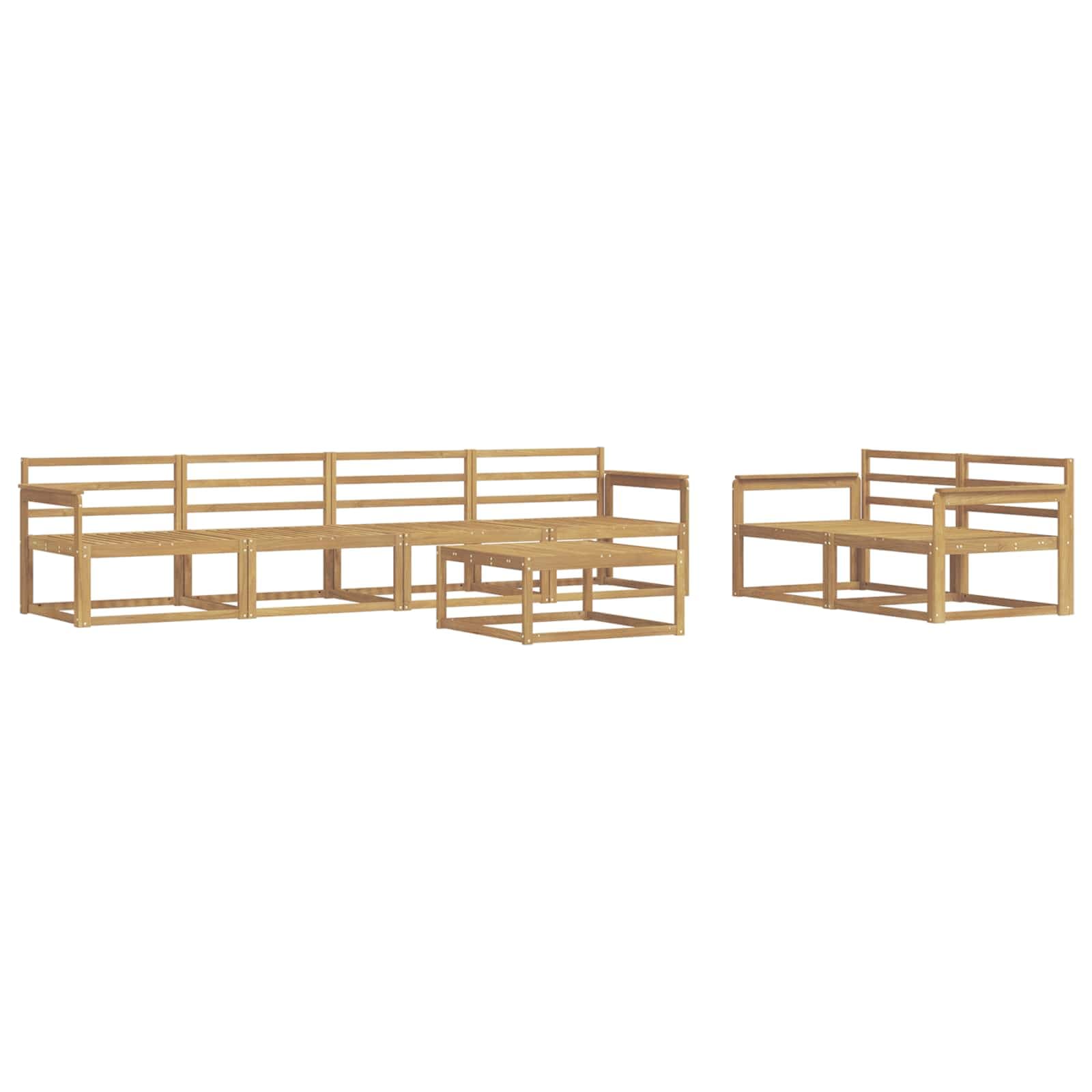 vidaXL Conjunto de Sofás para Exterior 7 pcs Branco