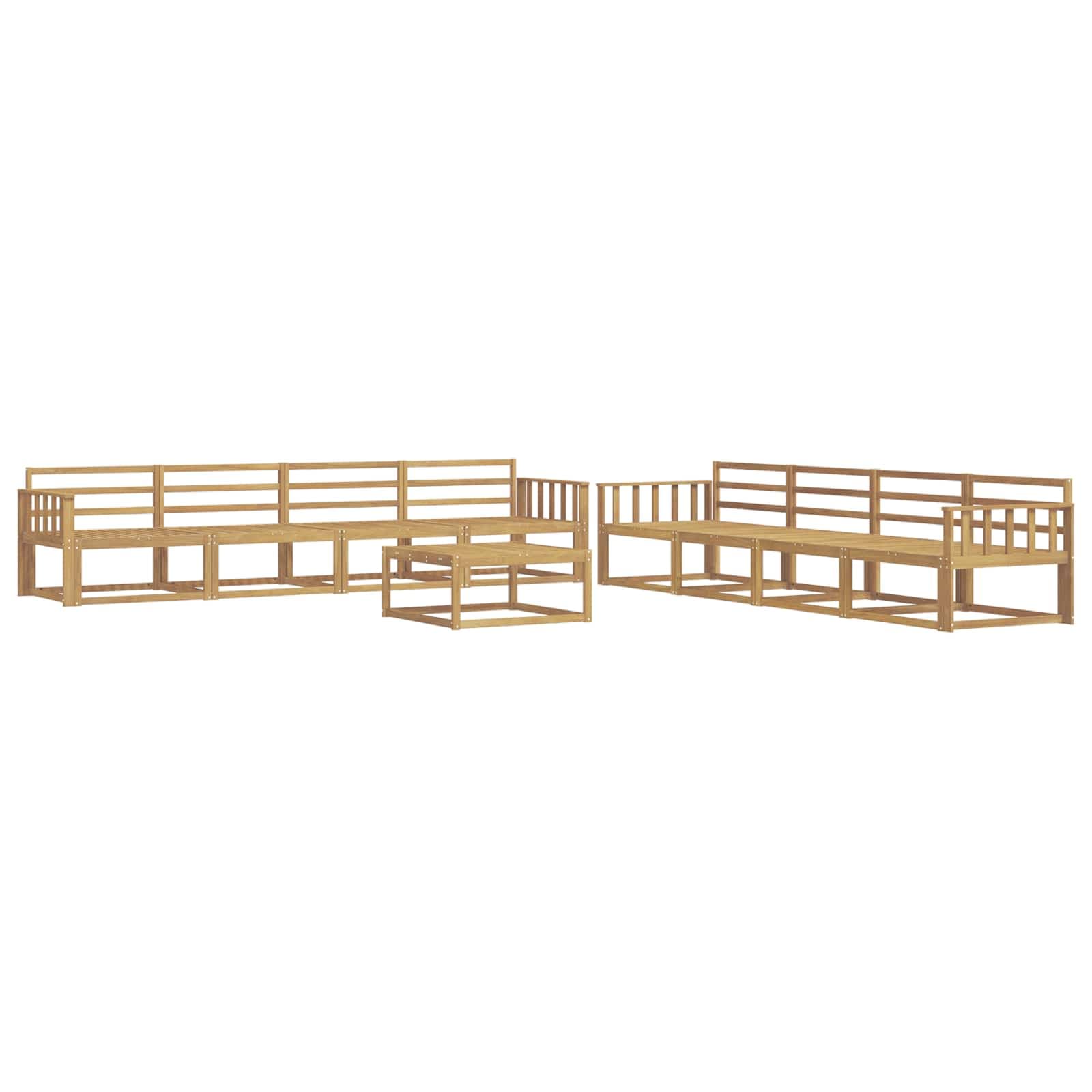 vidaXL Conjunto de Sofás para Exterior 9 pcs Branco 79 x 79 x 37 cm