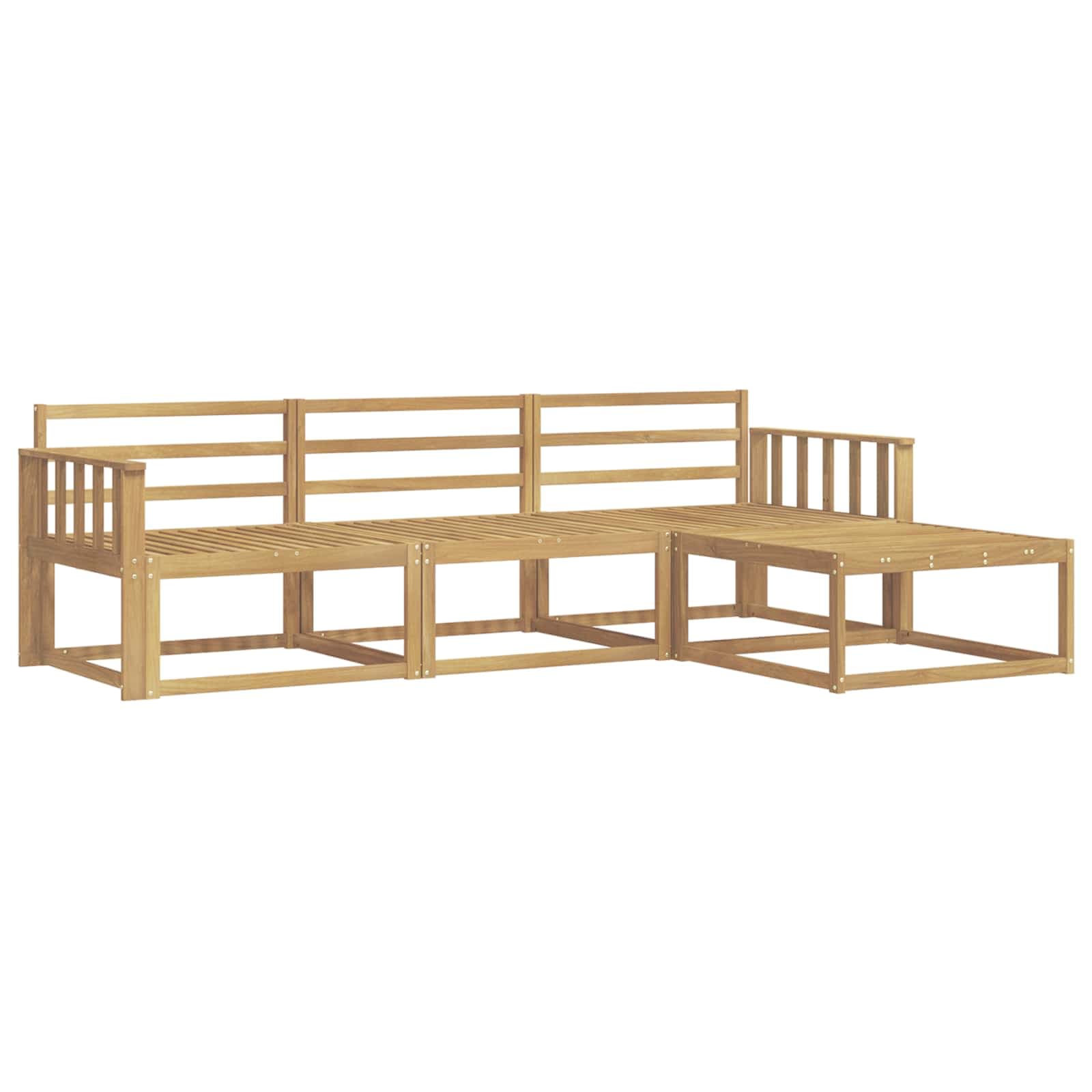 vidaXL Conjunto de Sofás para Exterior 4 pcs Branco