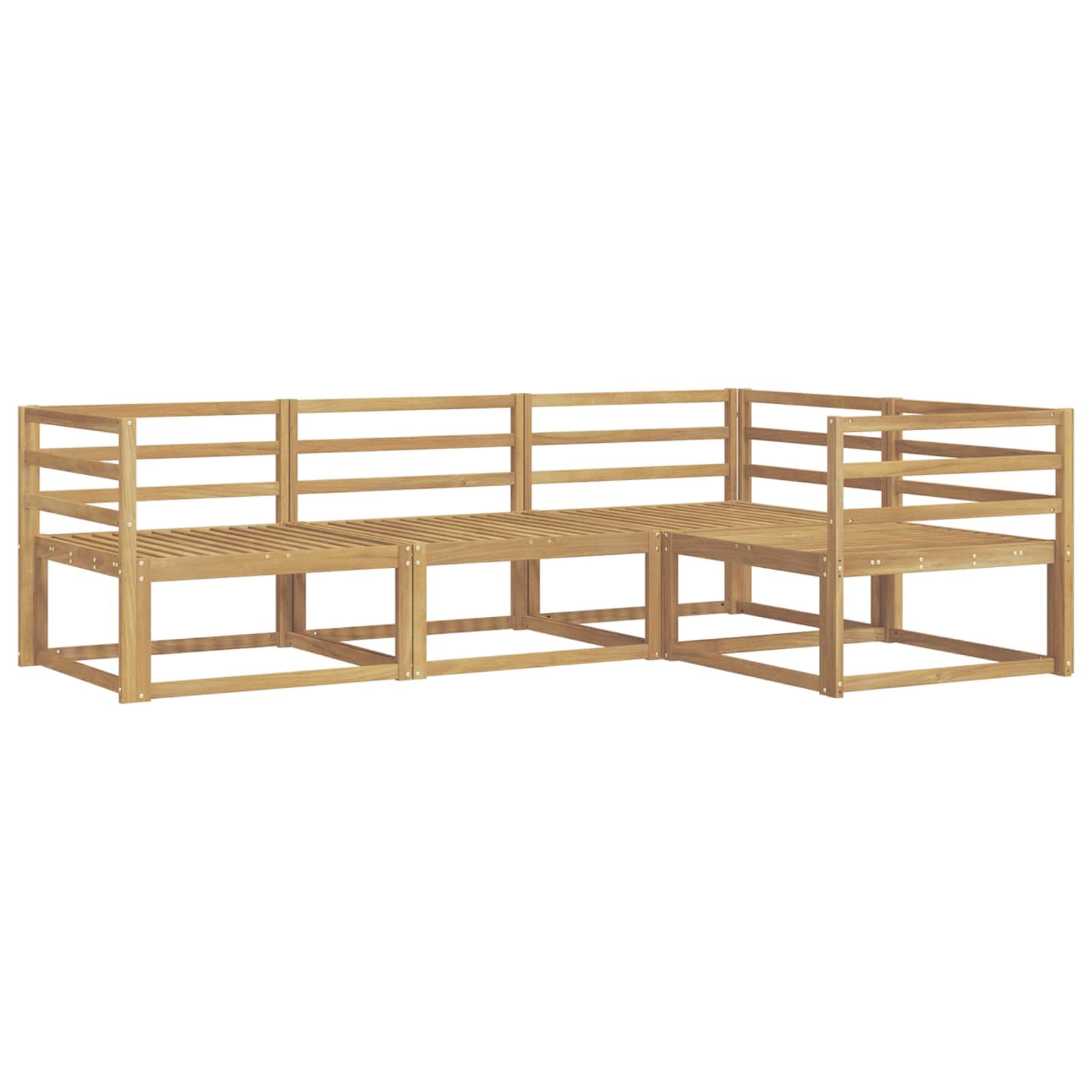 vidaXL Conjunto de Sofás para Exterior 4 pcs Branco