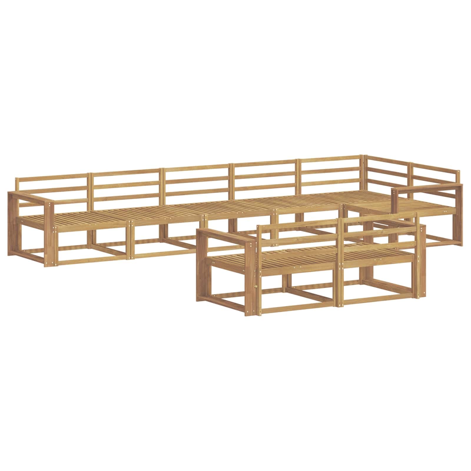 vidaXL Conjunto de Sofás para Exterior 8 pcs Branco