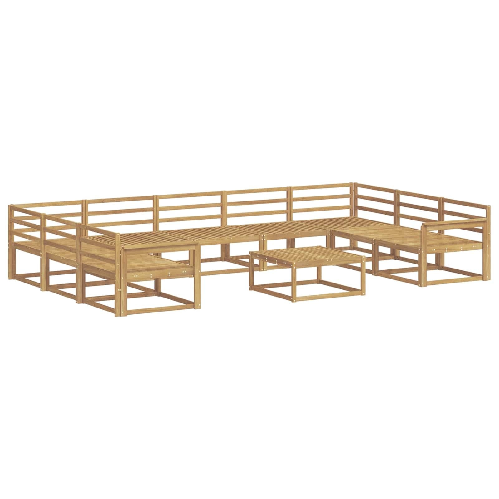 vidaXL Conjunto de Sofás para Exterior 10 pcs Branco