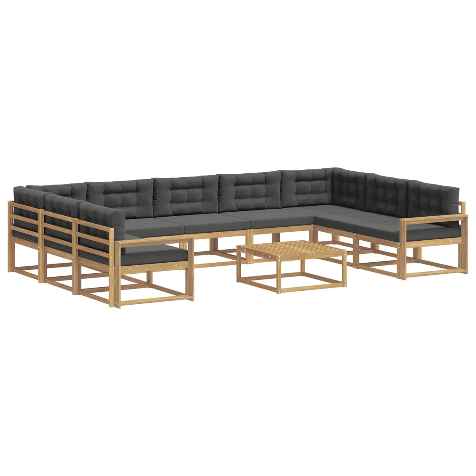 vidaXL Conjunto de Sofás para Exterior 10 pcs Branco e Antracite