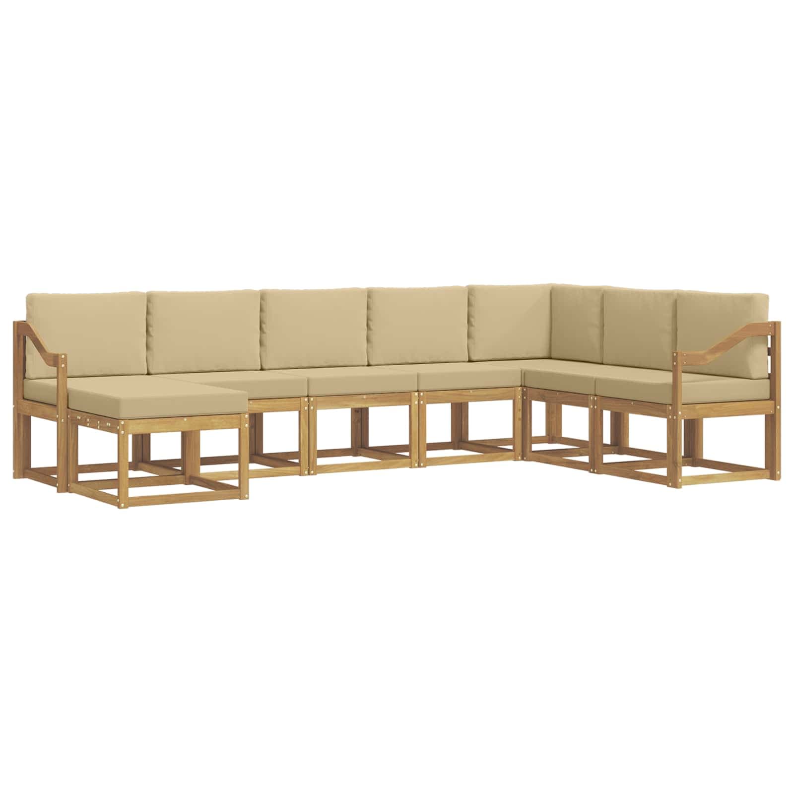 vidaXL Conjunto de Sofás para Exterior 8 pcs Branco e Bege