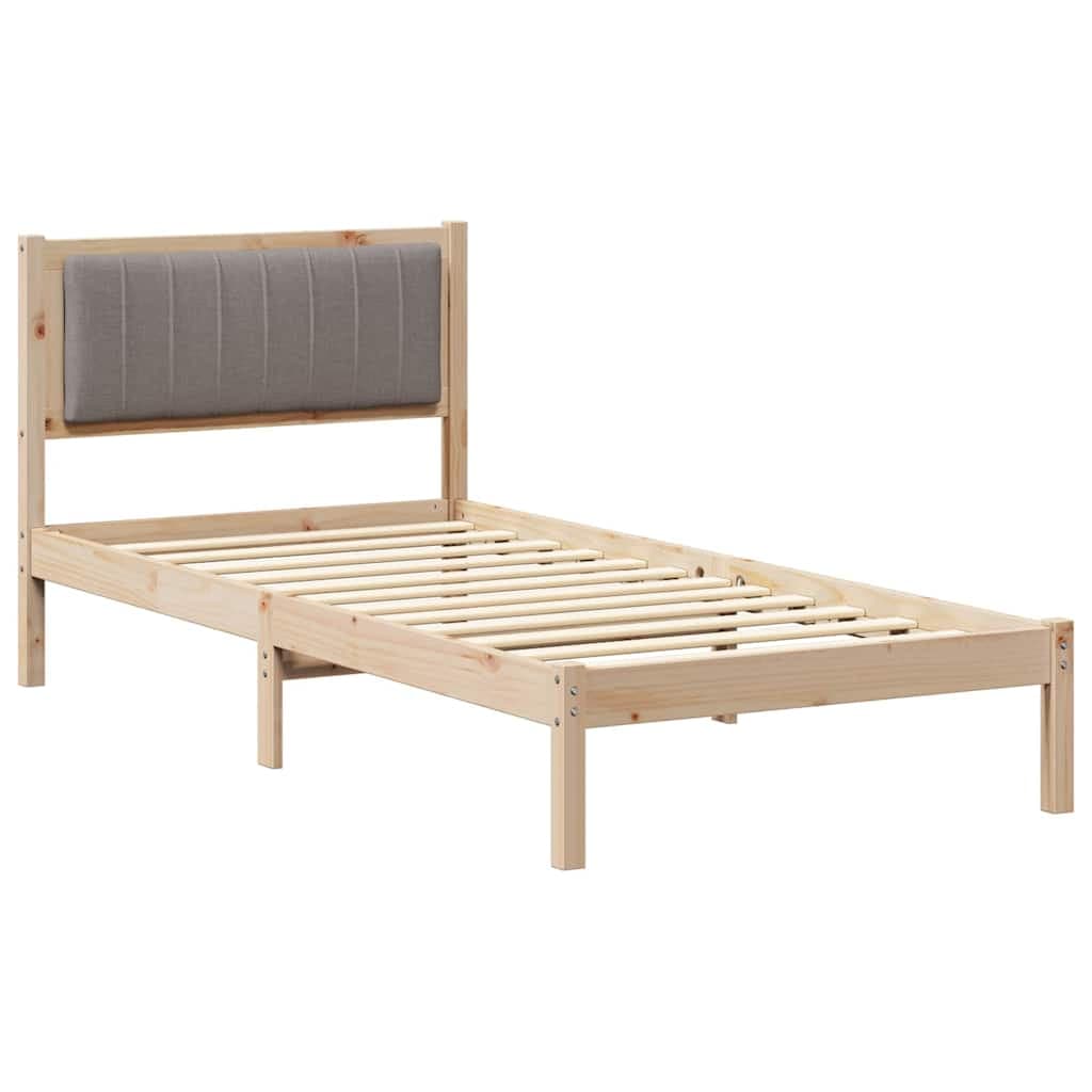 vidaXL Estrutura de Cama com Cabeceira Estofada Cinzento-acastanhado