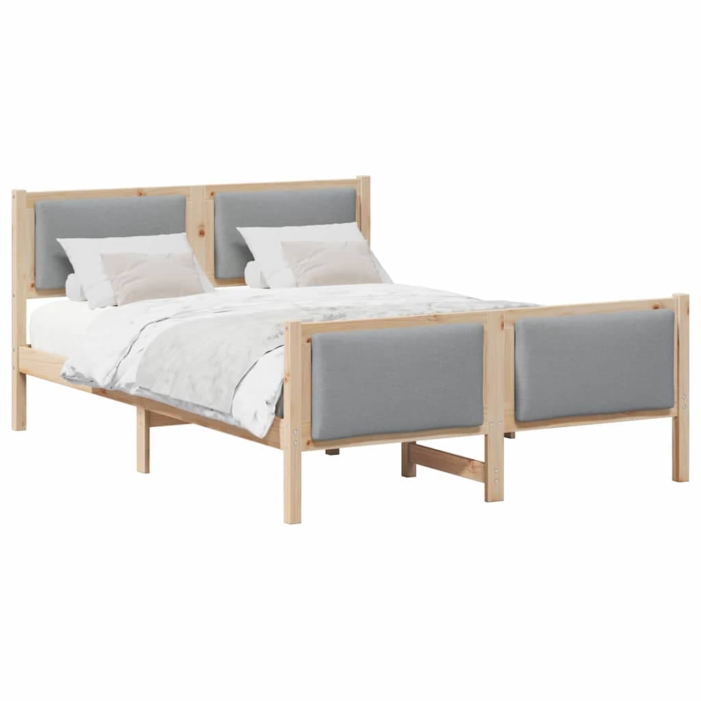 vidaXL Estrutura da Cama Cinzento-claro 140 x 190 cm tecido