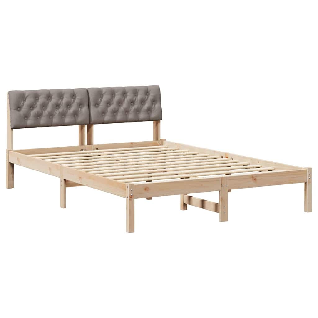vidaXL Estrutura da cama com cabeceira Marrom e taupe 150 x 200 cm