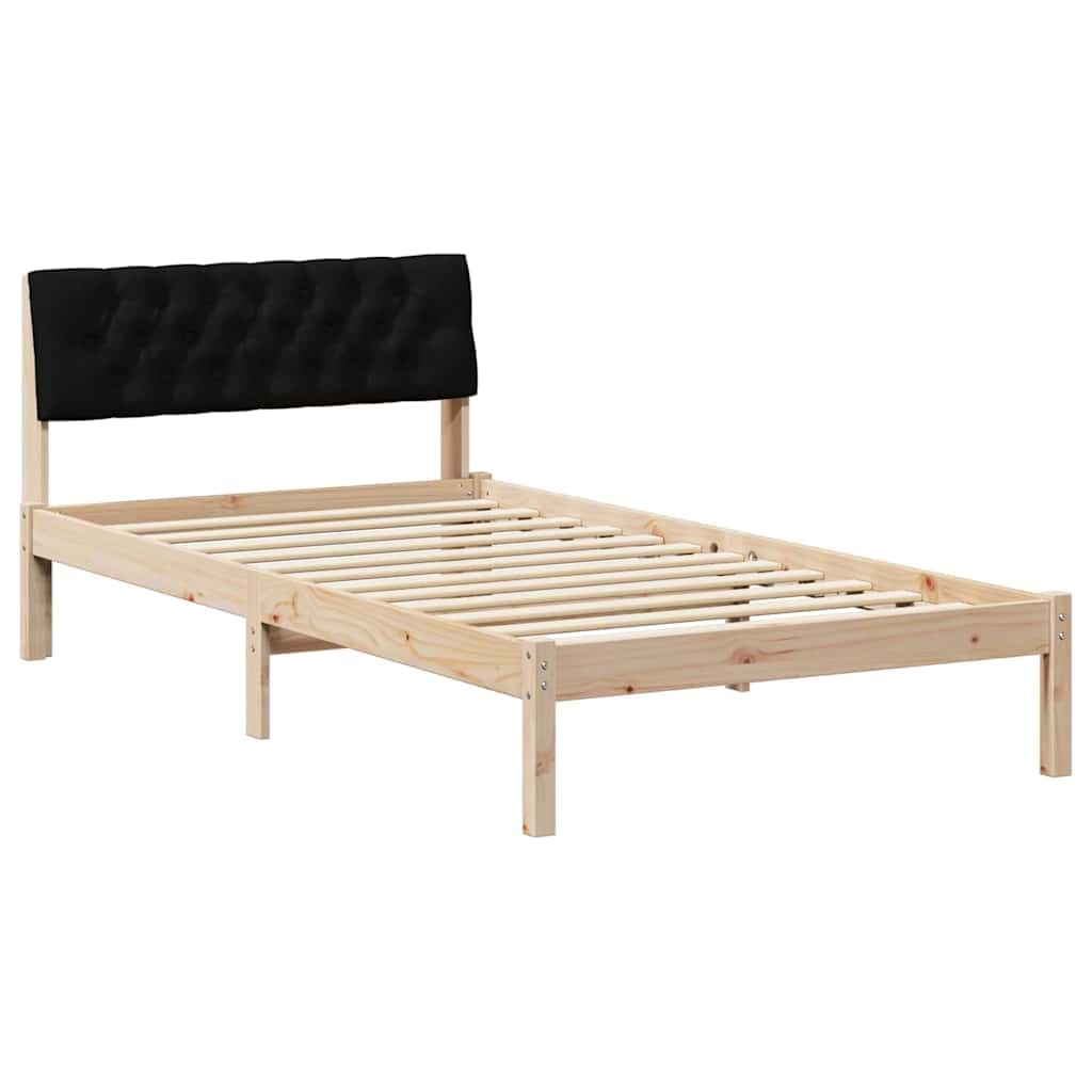 vidaXL Estrutura da cama com cabeceira Castanho e preto 100 x 200 cm
