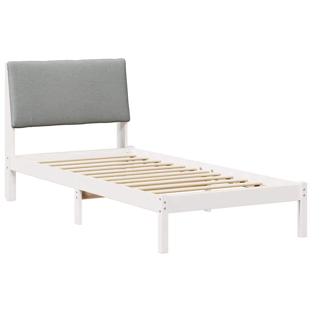 vidaXL Estrutura da cama Branco e cinza claro 100 x 200 cm