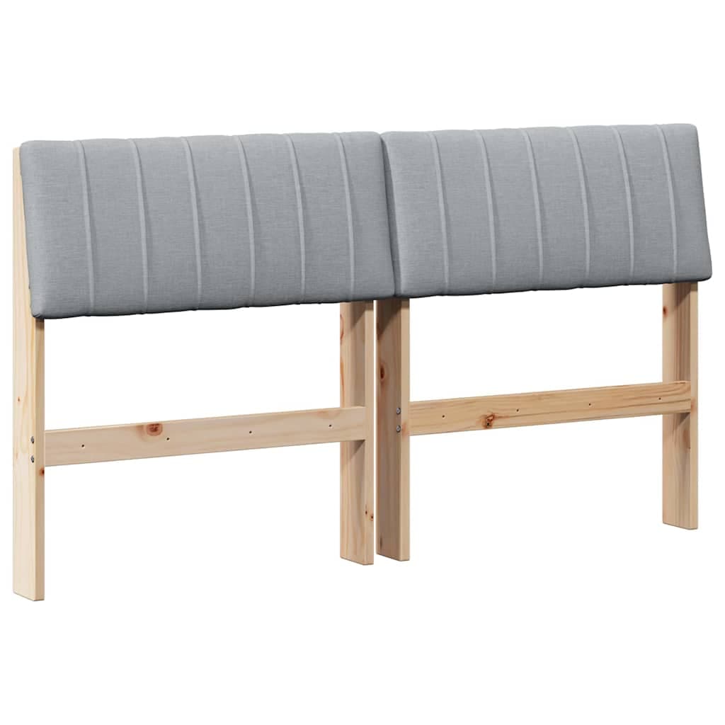 vidaXL Cabeceira estofada Cinzento-claro 140 cm