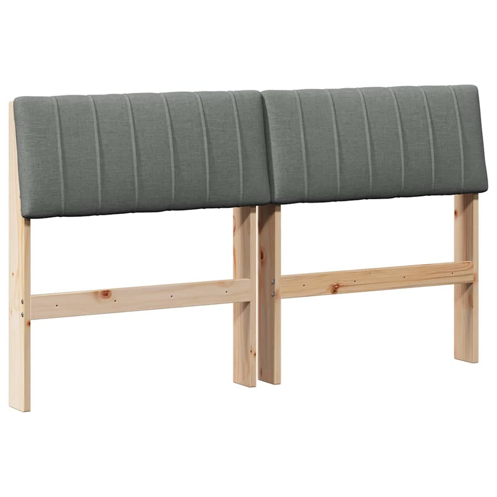 vidaXL Cabeceira estofada Cinza Escuro 140 cm