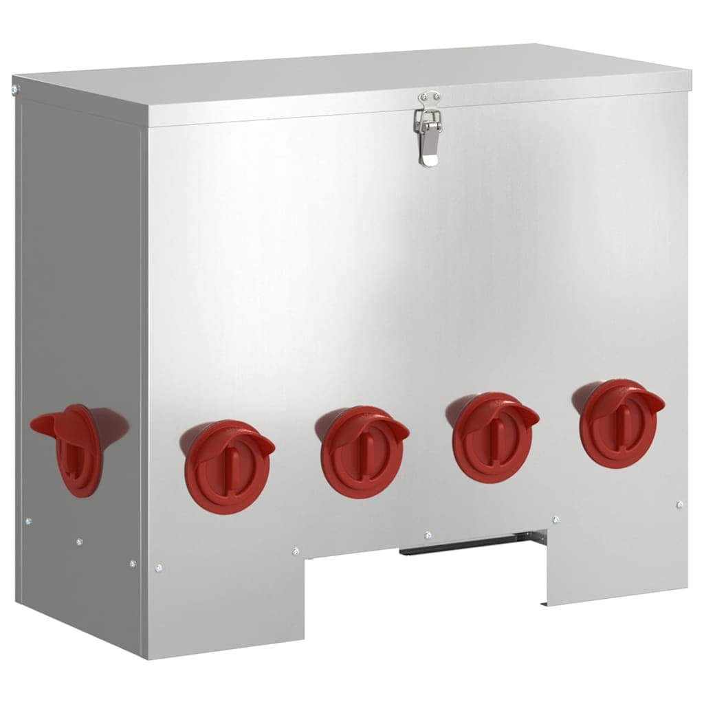 vidaXL Comedouro para galinha Prateado 60,5 x 29 x 51 cm