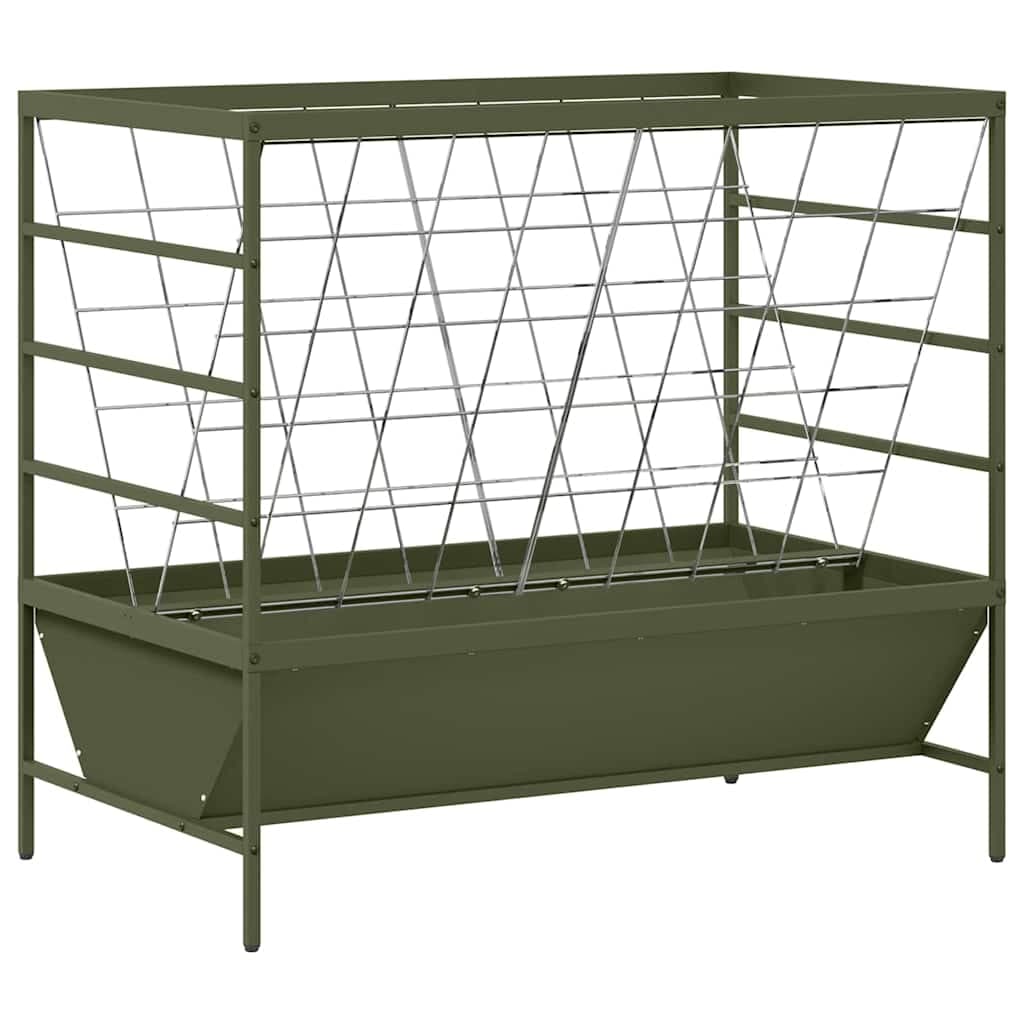vidaXL Comedouro para Gado Verde Oliva 100 x 60 x 90 cm
